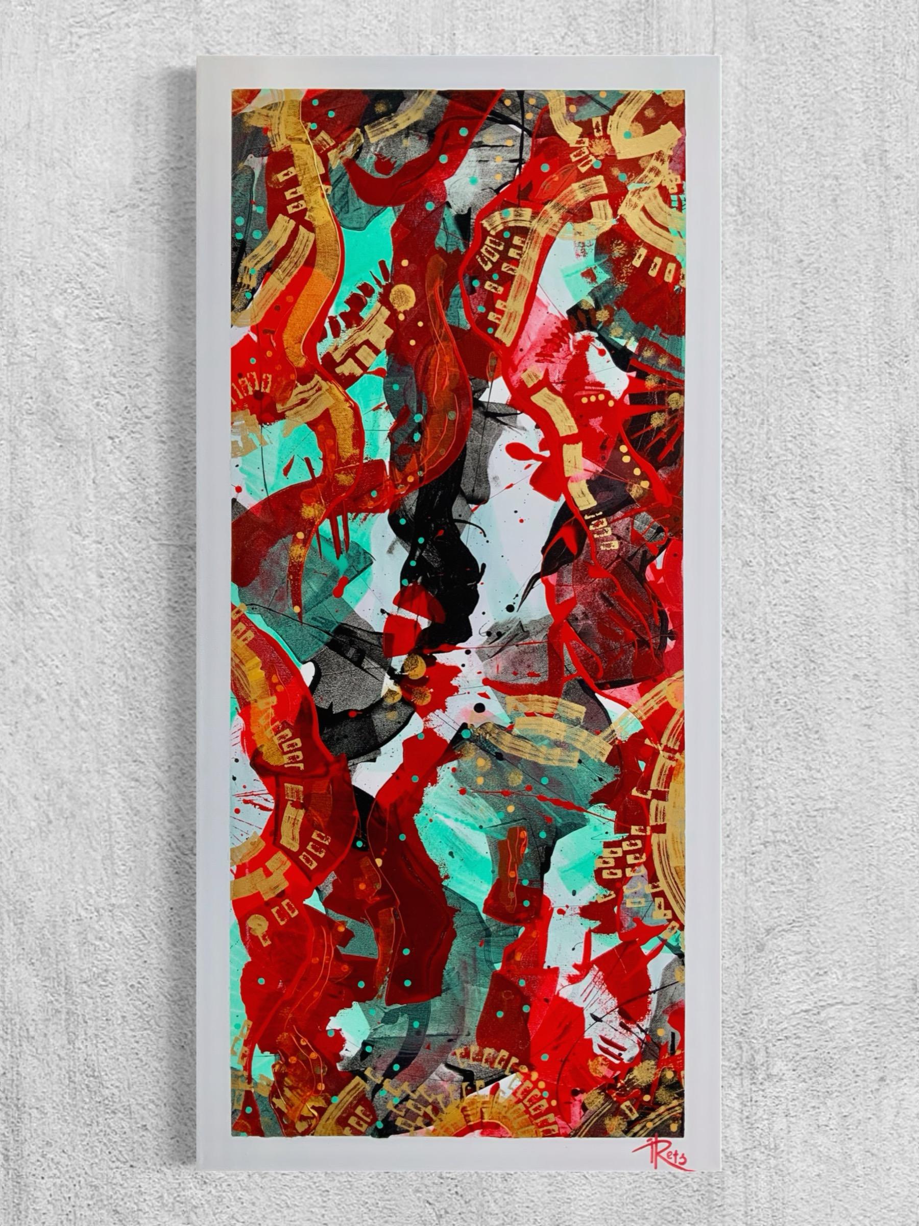 „Dance of the Phoenix's Life Triptychon“ – Painting von Iryna Rets