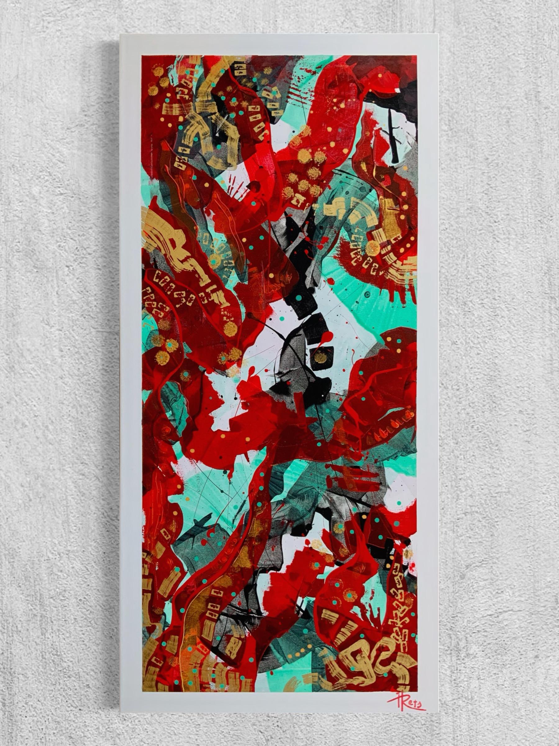 „Dance of the Phoenix's Life Triptychon“ (Abstrakt), Painting, von Iryna Rets