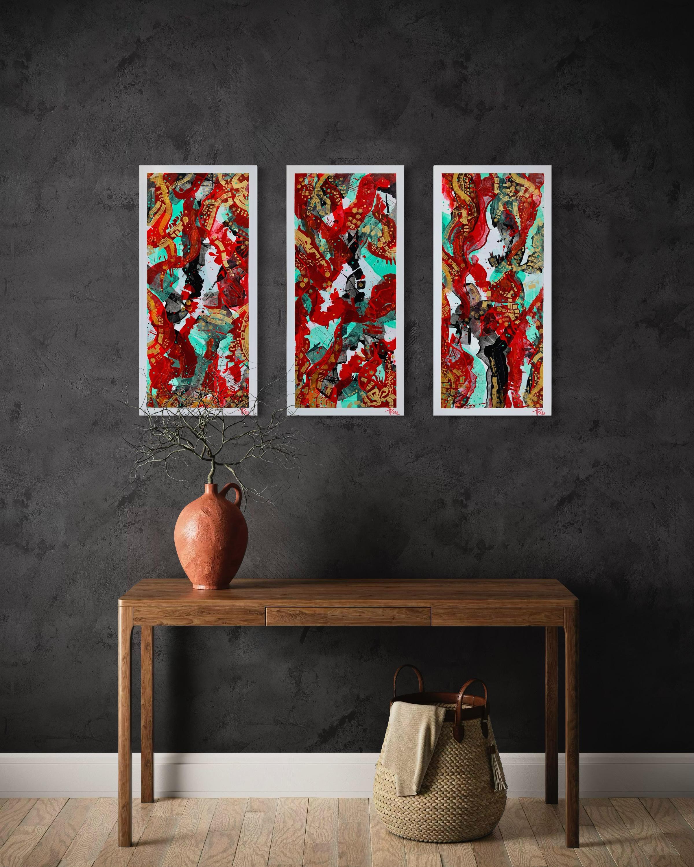 „Dance of the Phoenix's Life Triptychon“ im Angebot 4