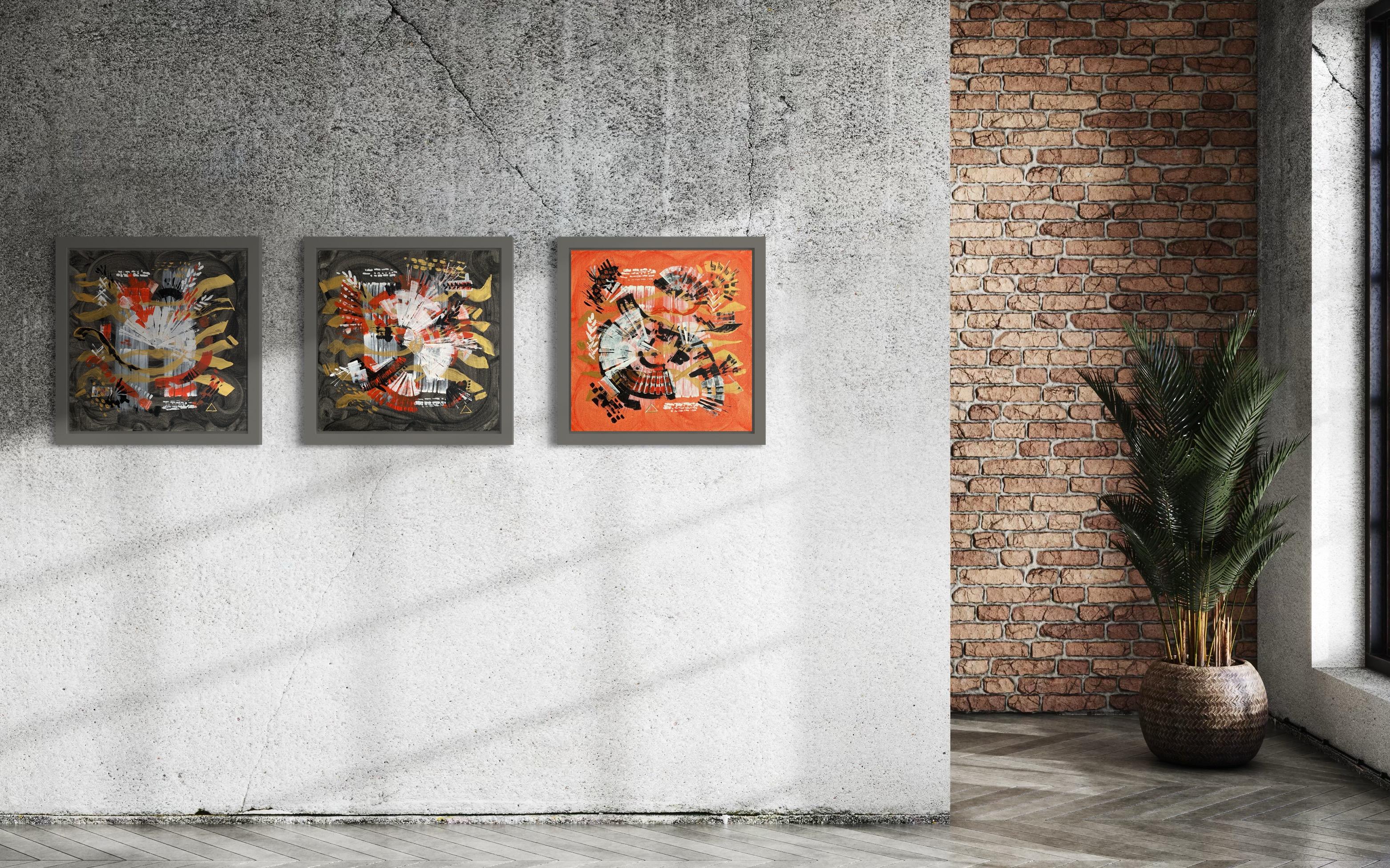 Il quadro è pronto per essere appeso, non ha una cornice decorativa.

Trittico 