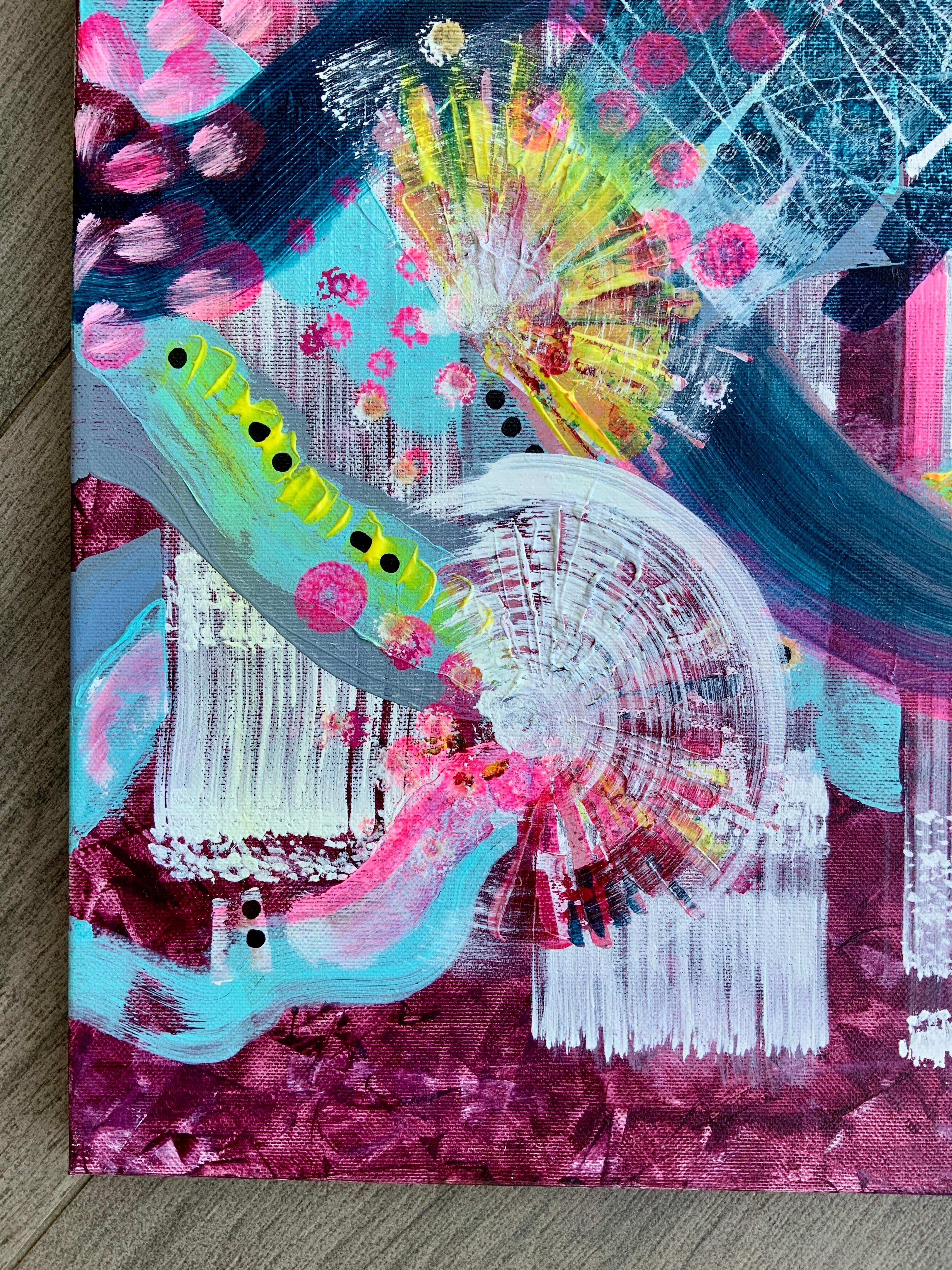 Blumen auf den Zweigen meiner Seele (Grau), Abstract Painting, von Iryna Rets