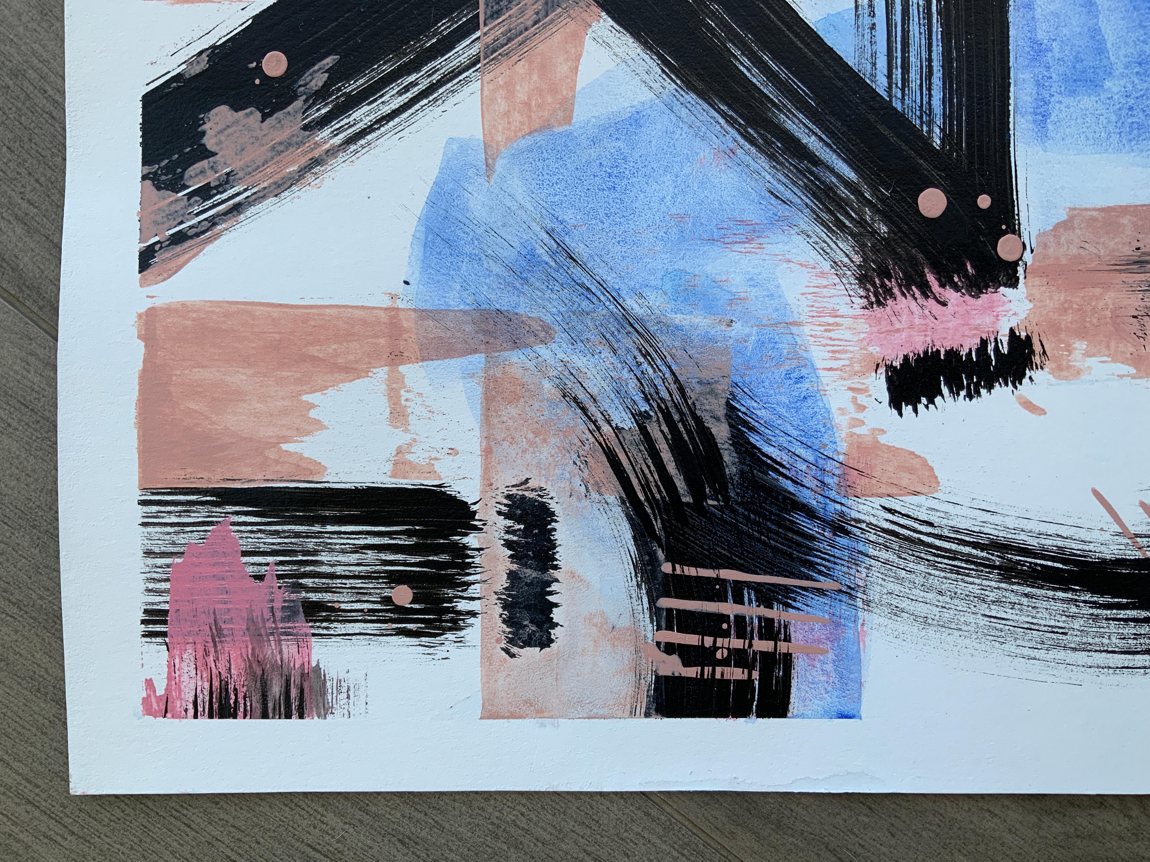 “Following the Winds” 1 in a triptych - Purple Abstract Painting by Iryna Rets