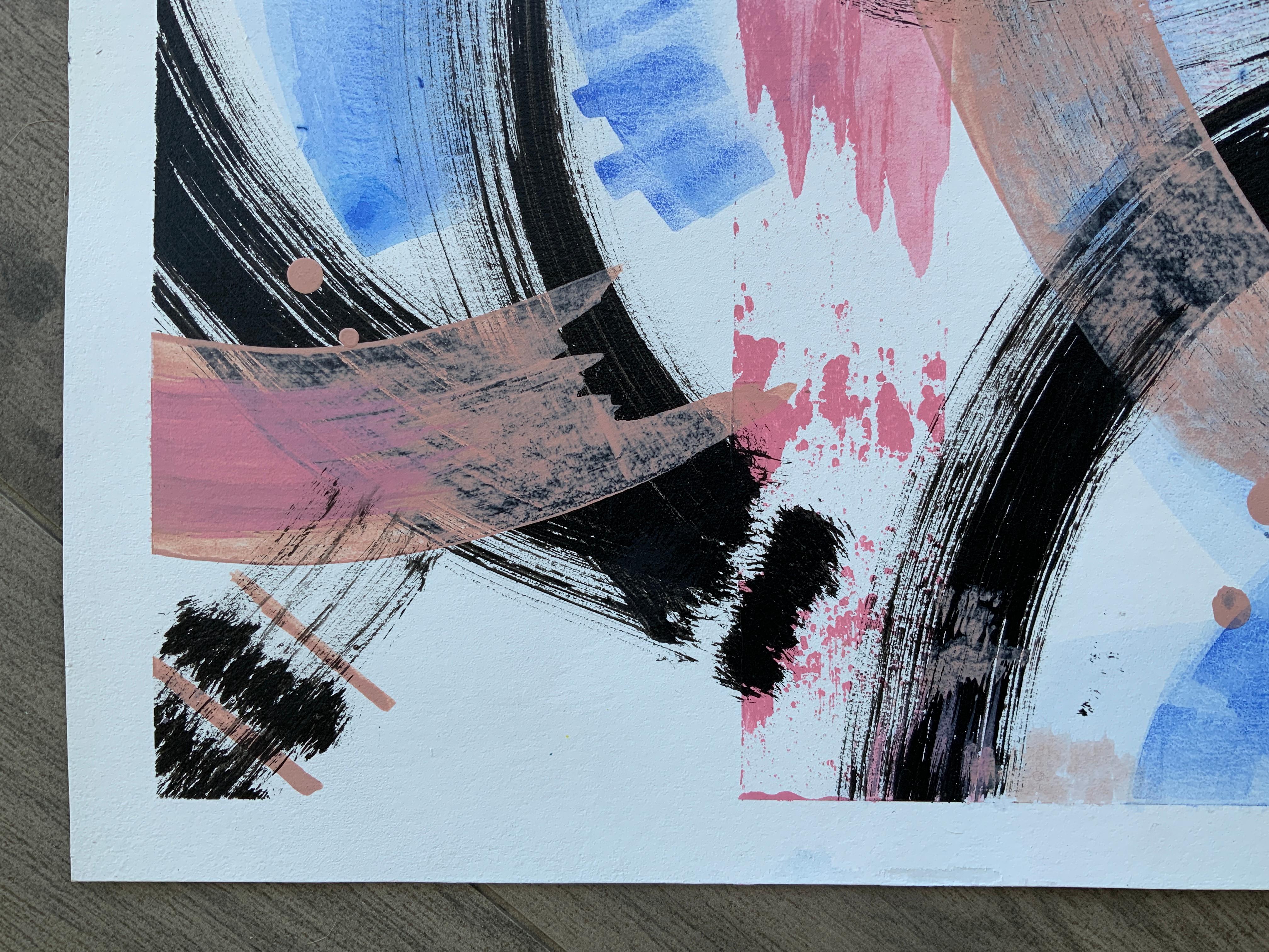 “Following the Winds” 2 in a triptych - Purple Abstract Painting by Iryna Rets