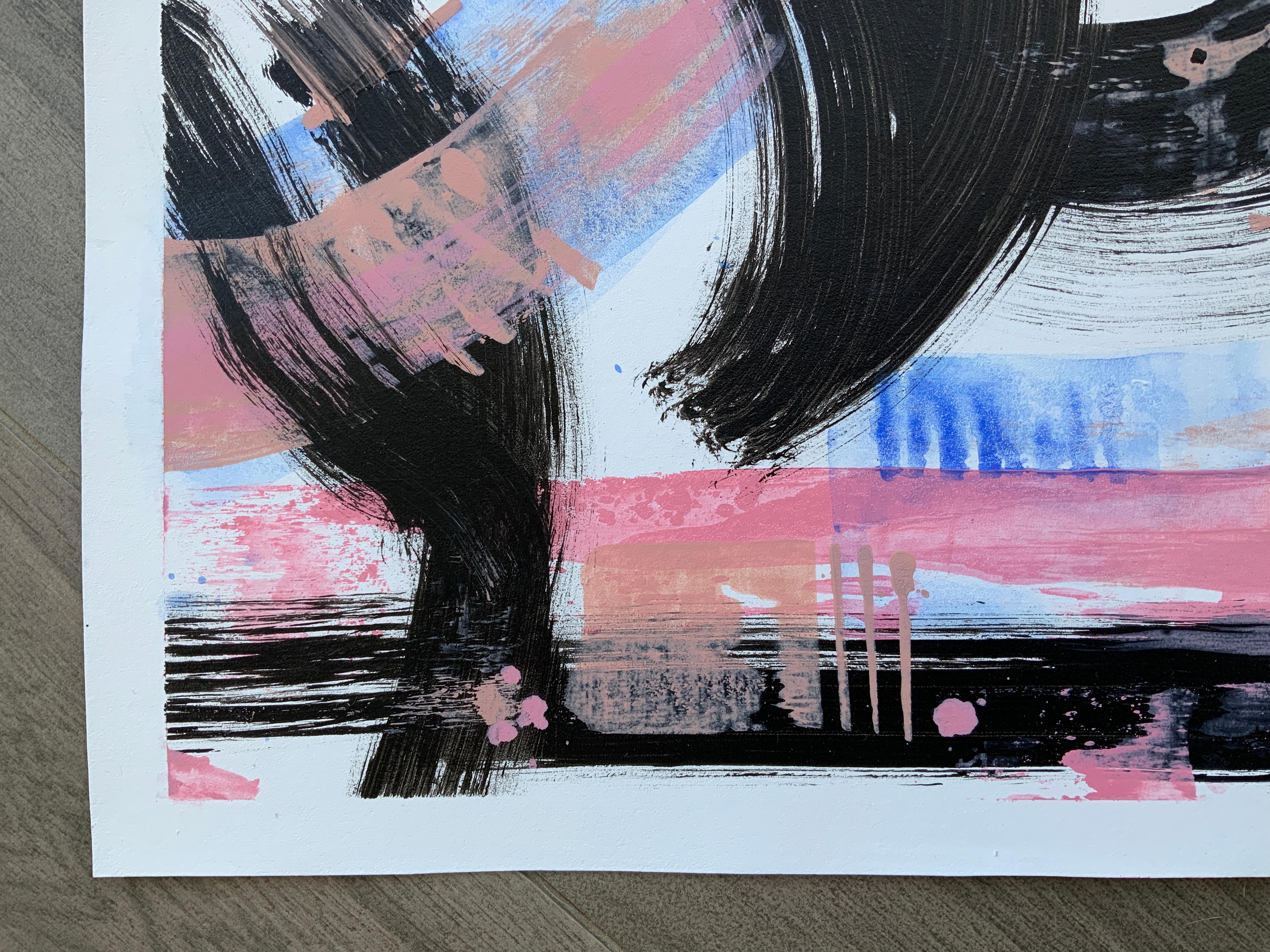 Following the Winds 3 in einem Triptychon (Grau), Abstract Painting, von Iryna Rets
