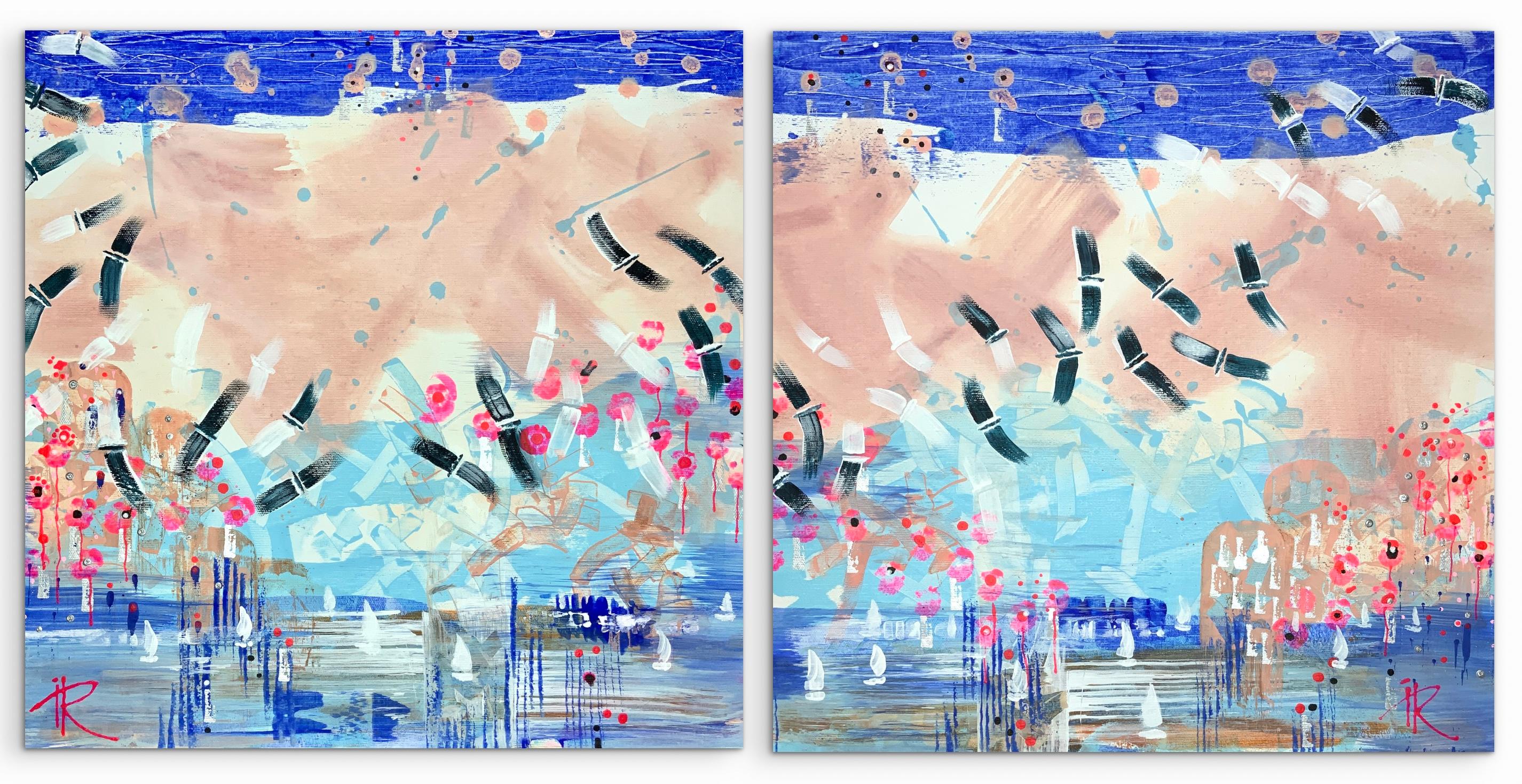 Iryna Rets Abstract Painting - "It
s good where We are." (diptych)