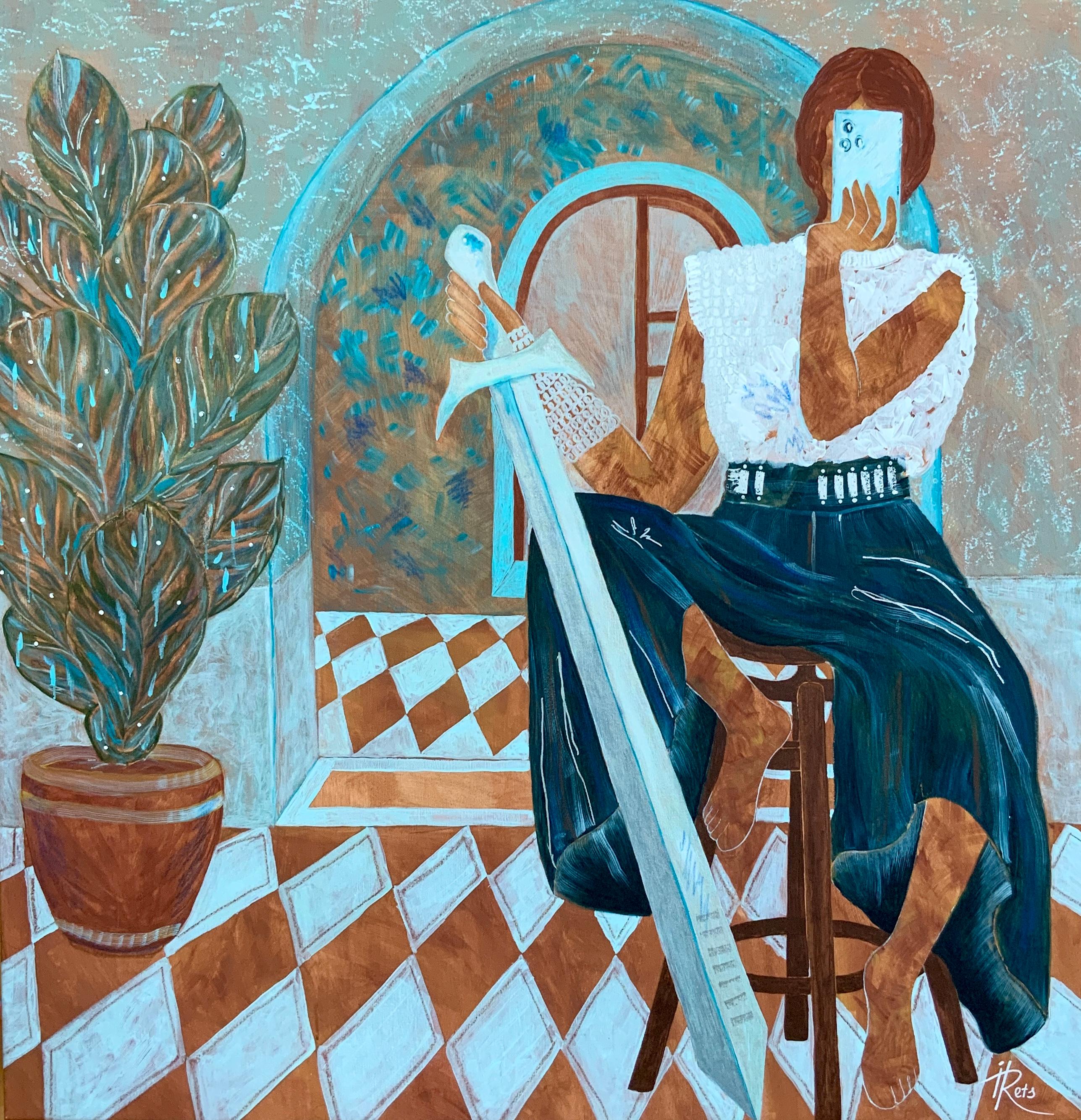 Iryna Rets Figurative Painting - "On the Link of Times"
