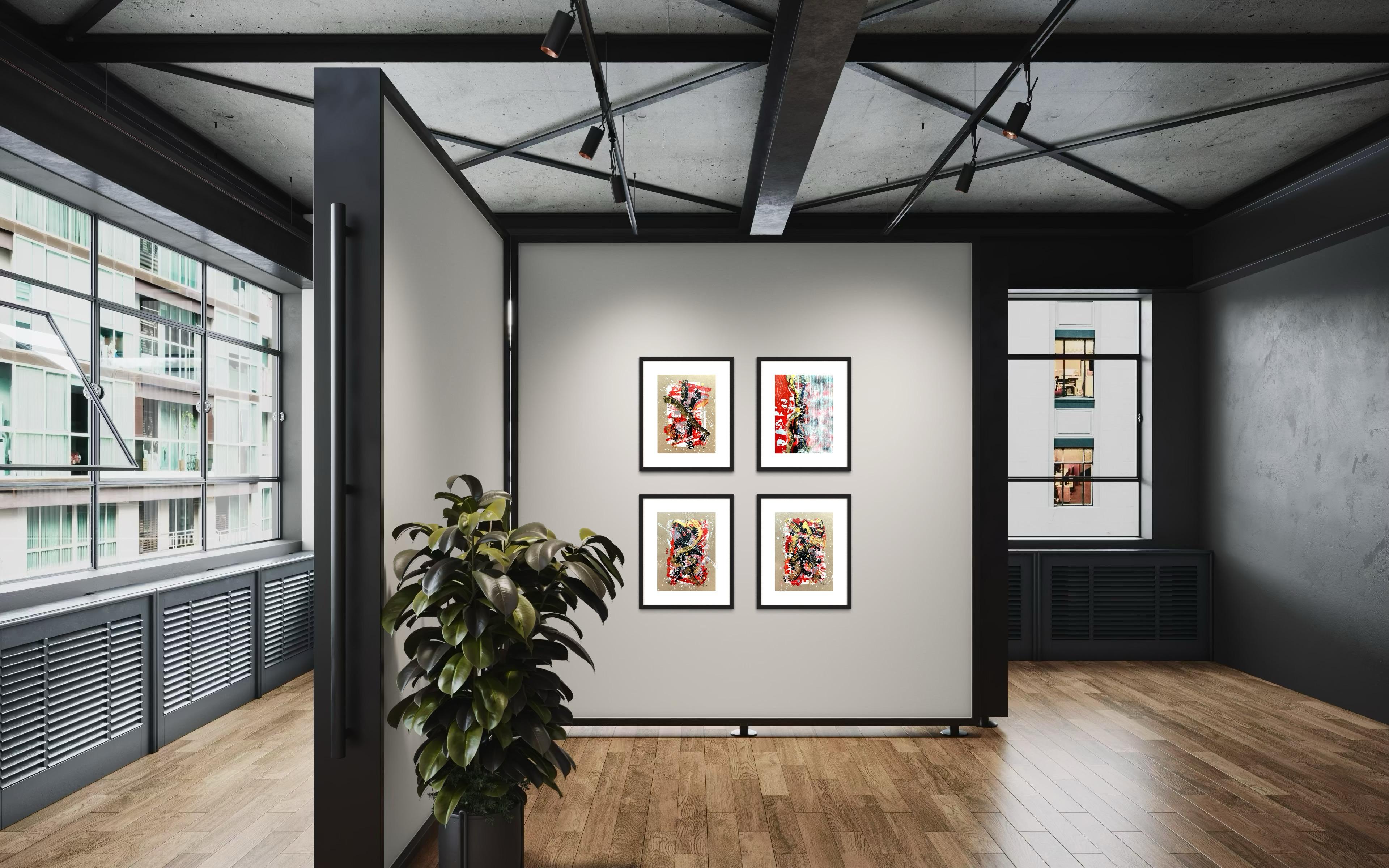 Points of Contact 2  in polyptych - Abstract Painting by Iryna Rets