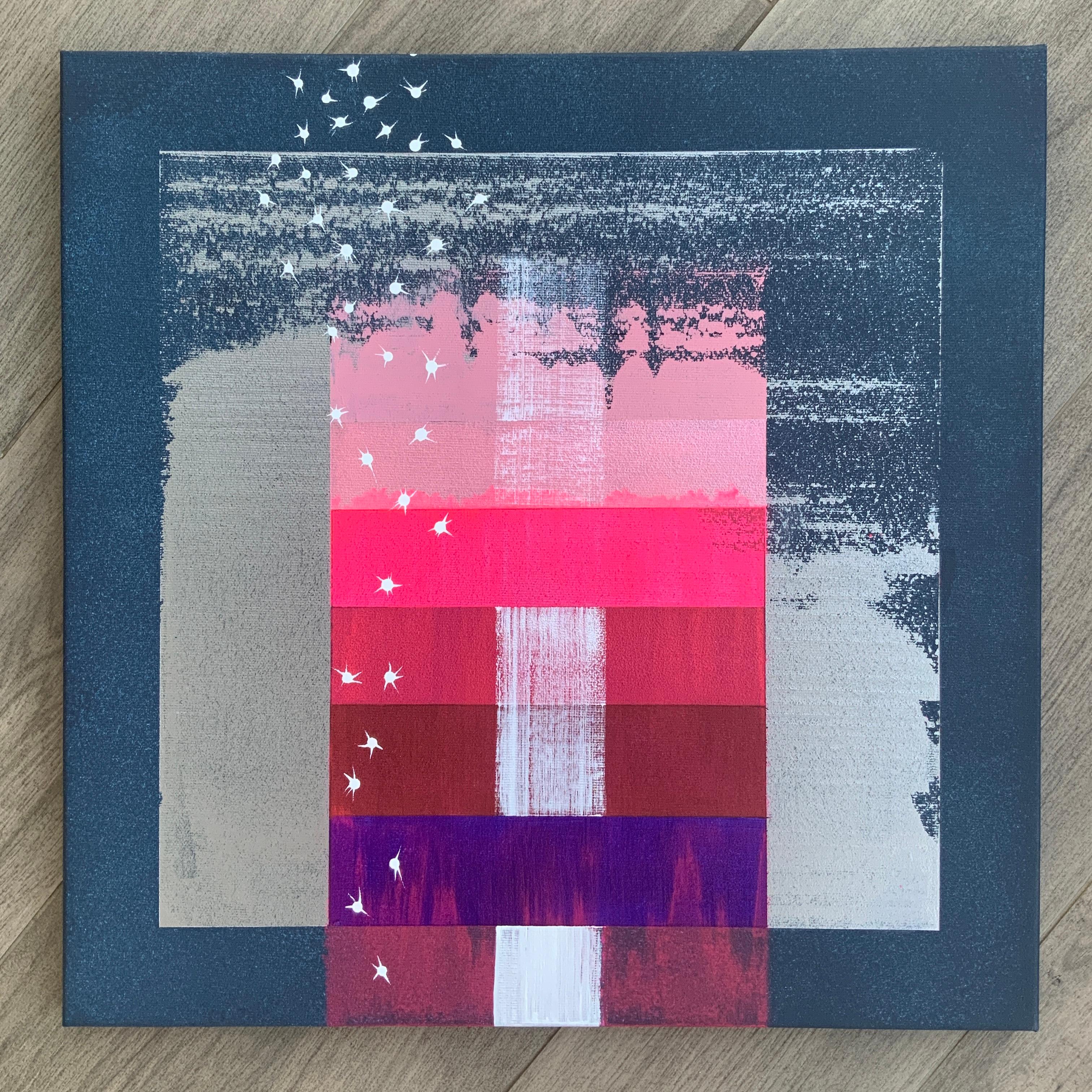 Diptychon „Reflection of the Northern Lights in the Waves of the Southern Sea“ (Grau), Interior Painting, von Iryna Rets