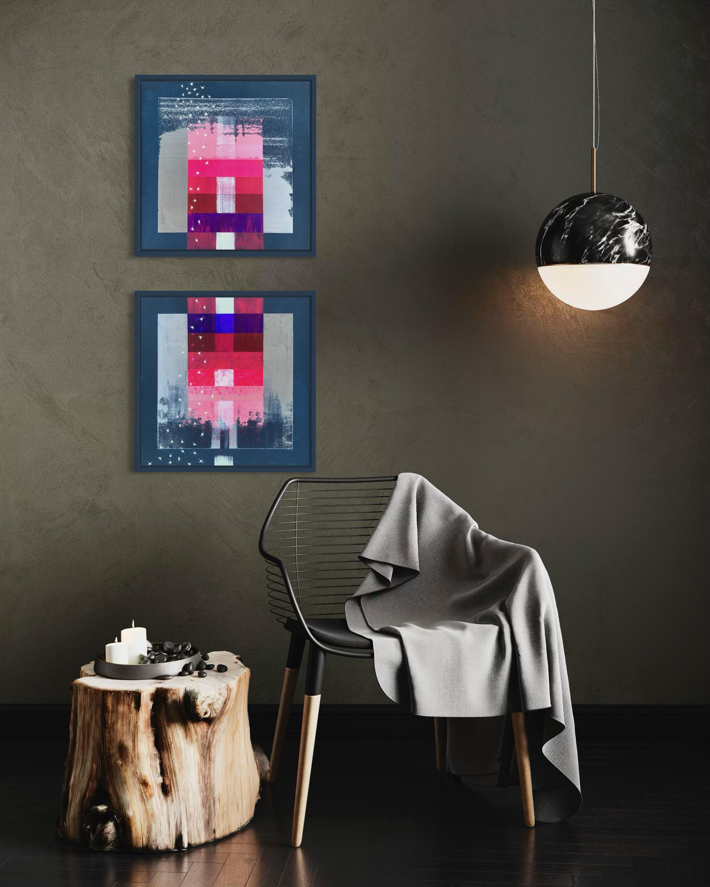 Diptychon „Reflection of the Northern Lights in the Waves of the Southern Sea“ im Angebot 1