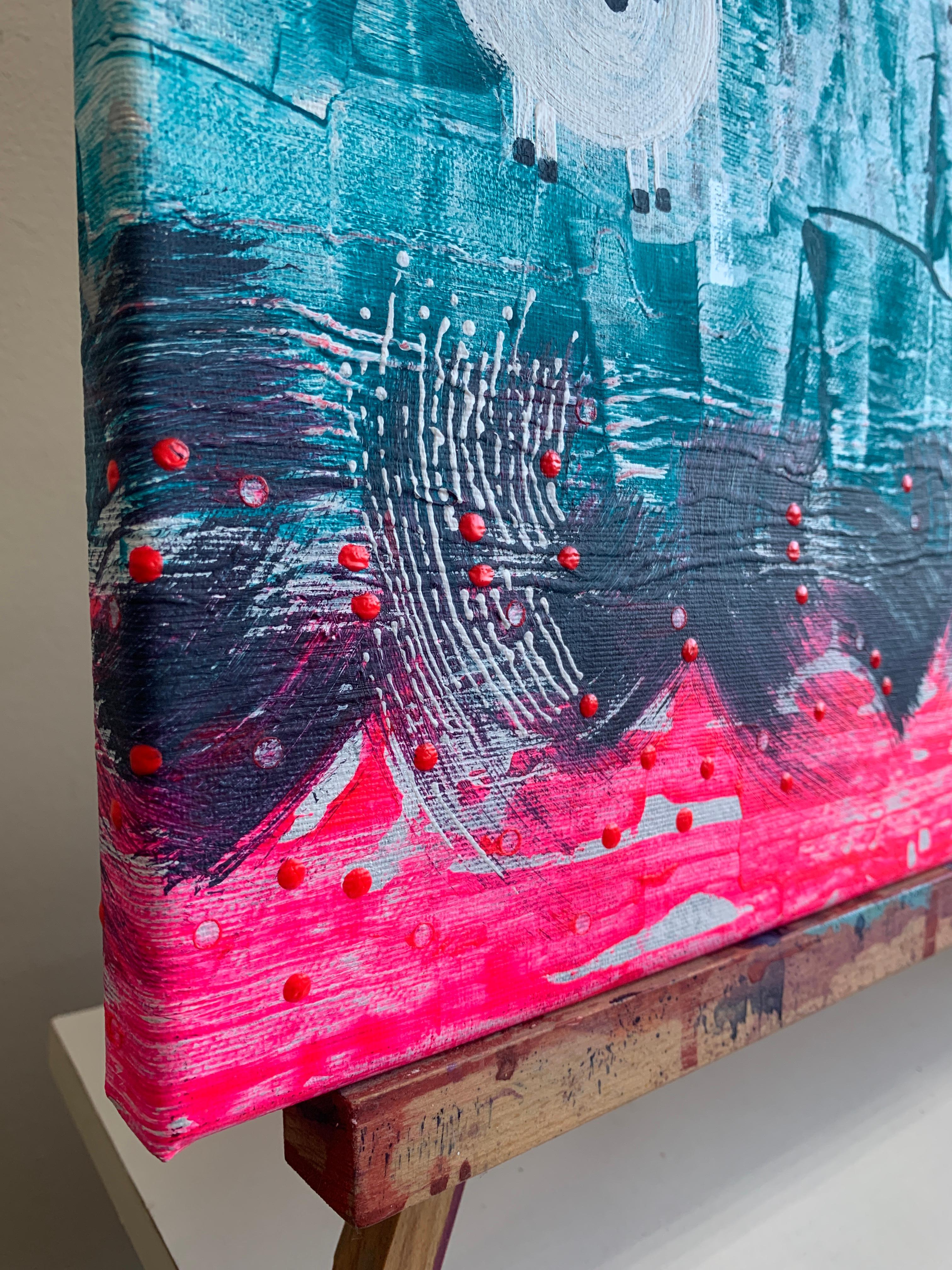 “Sheep Always Remain Sheep” - Purple Abstract Painting by Iryna Rets