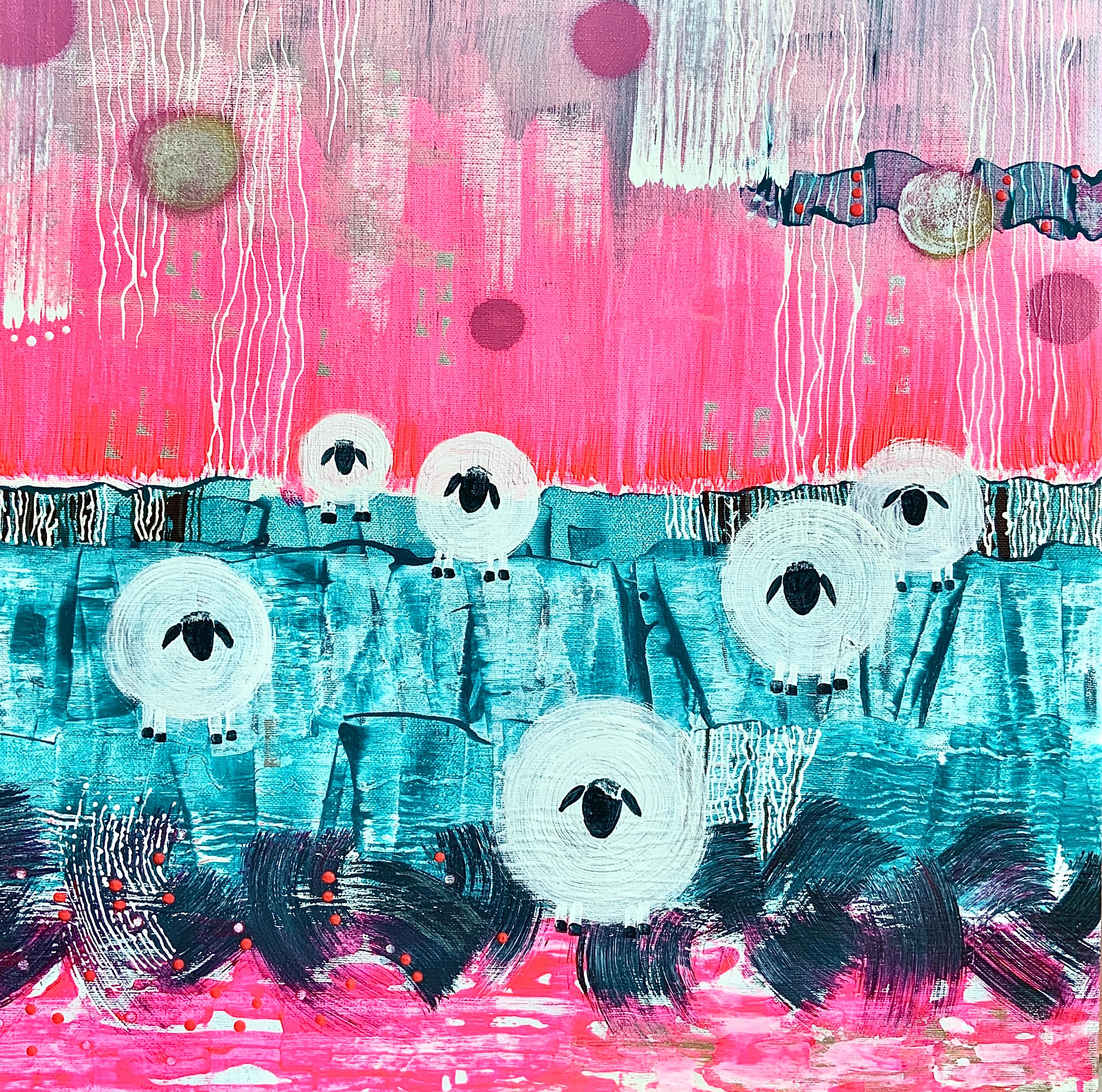 Iryna Rets Abstract Painting - “Sheep Always Remain Sheep”