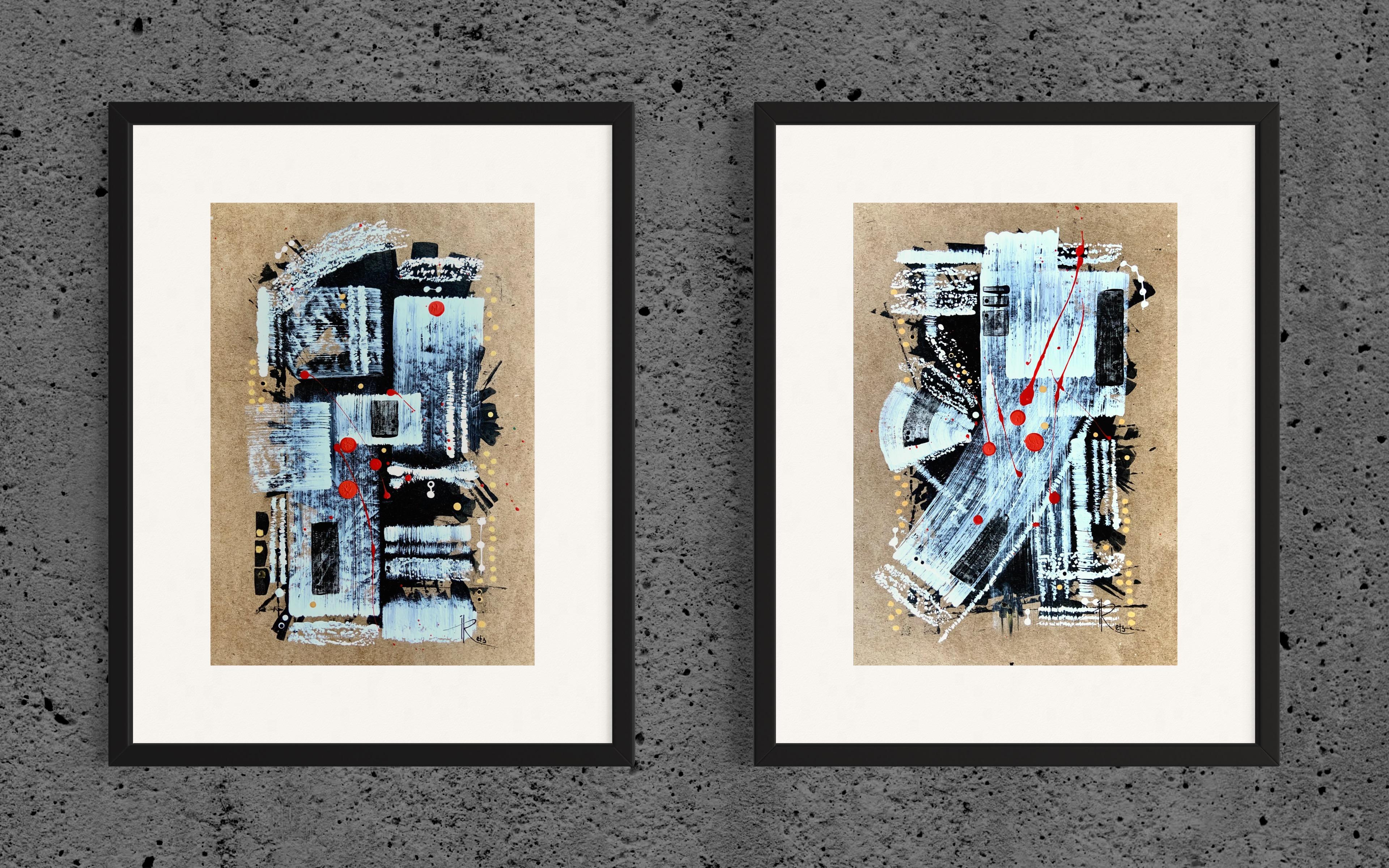 „Stories Told by the Fan“ 2 in Diptychon (Abstrakt), Painting, von Iryna Rets