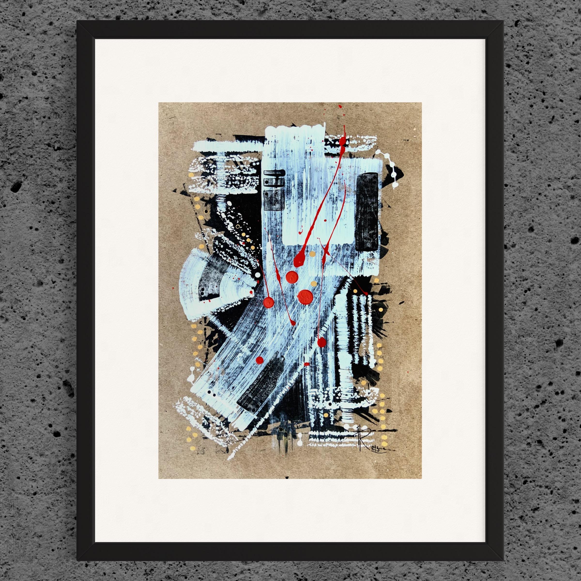 „Stories Told by the Fan“ 2 in Diptychon (Grau), Abstract Painting, von Iryna Rets
