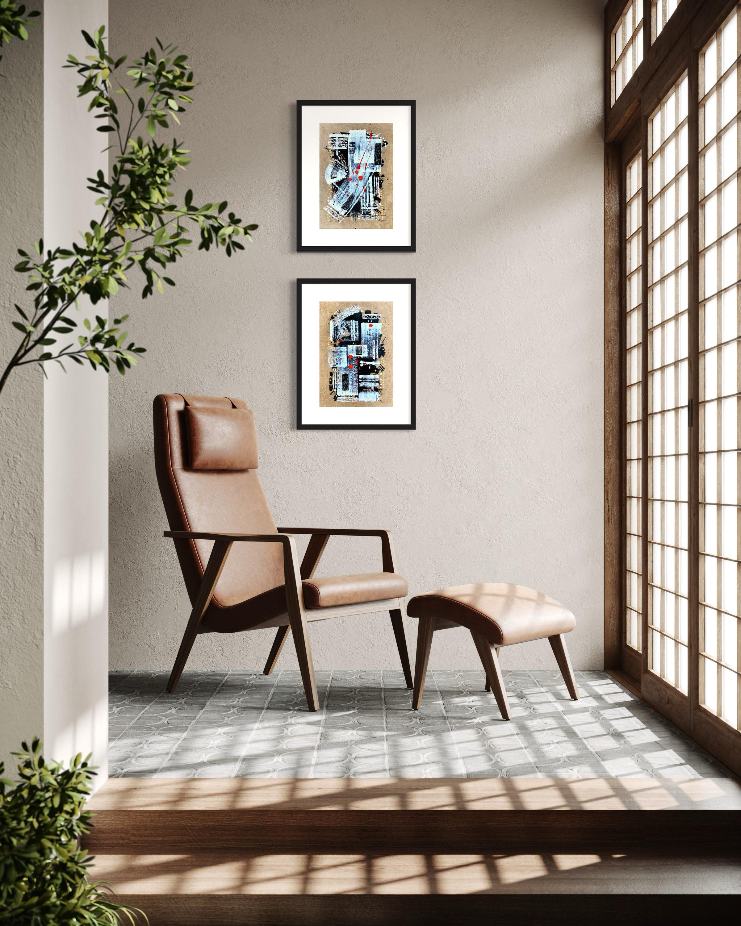 „Stories Told by the Fan“ 2 in Diptychon im Angebot 1