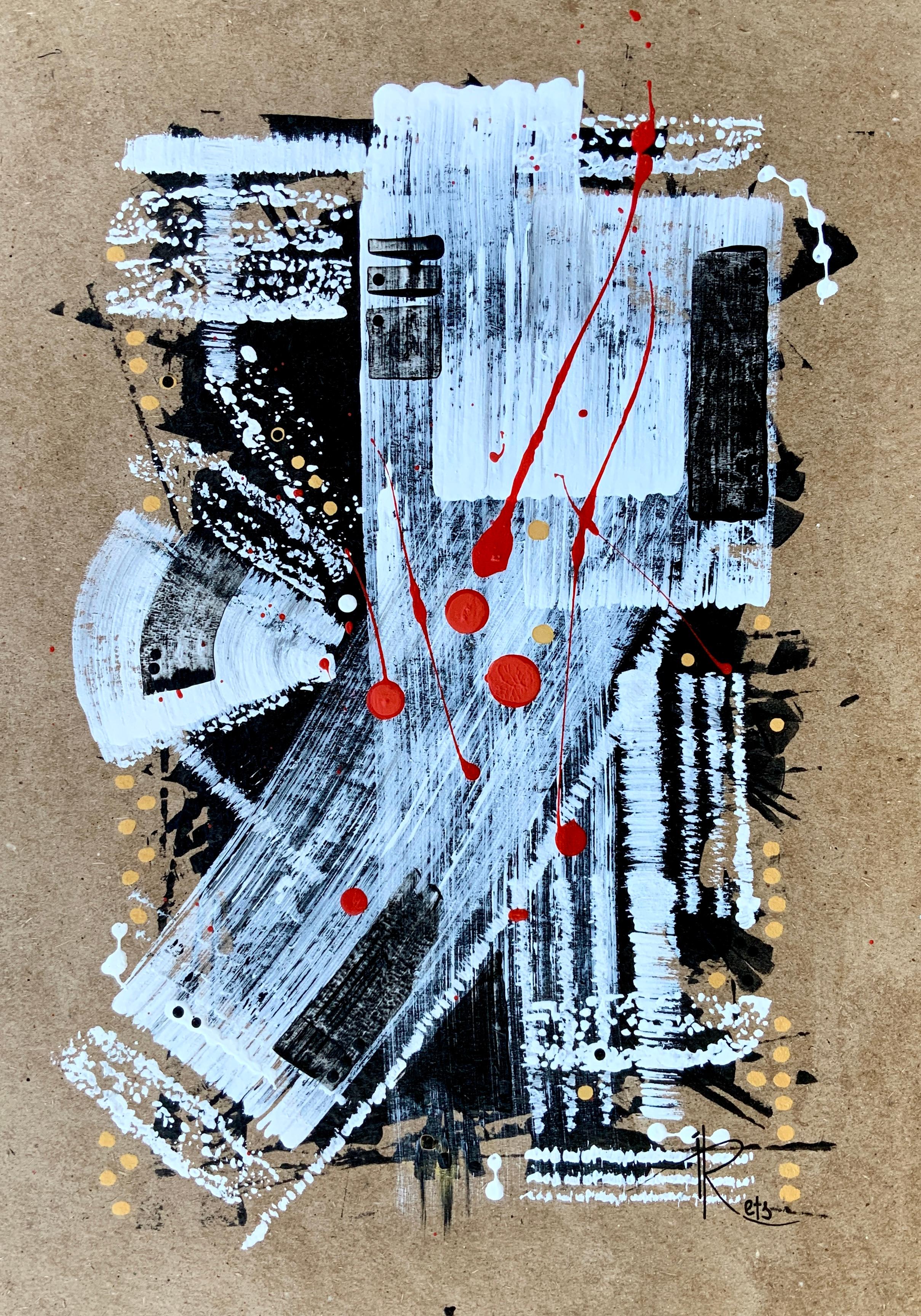 Iryna Rets Abstract Painting – „Stories Told by the Fan“ 2 in Diptychon