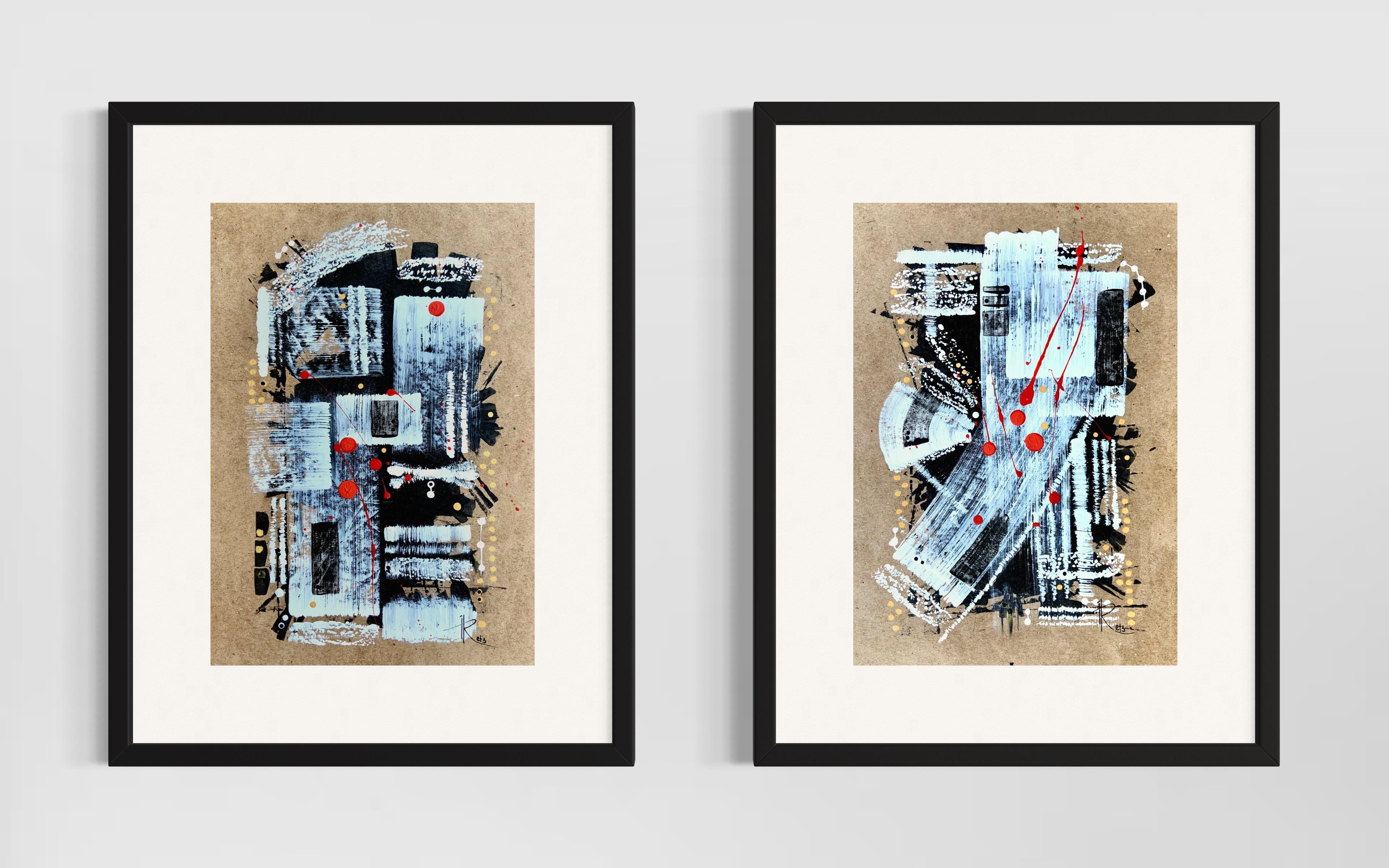 Iryna Rets Abstract Painting – Diptychon „Stories Told by the Fan“ von Diptychon 2024
