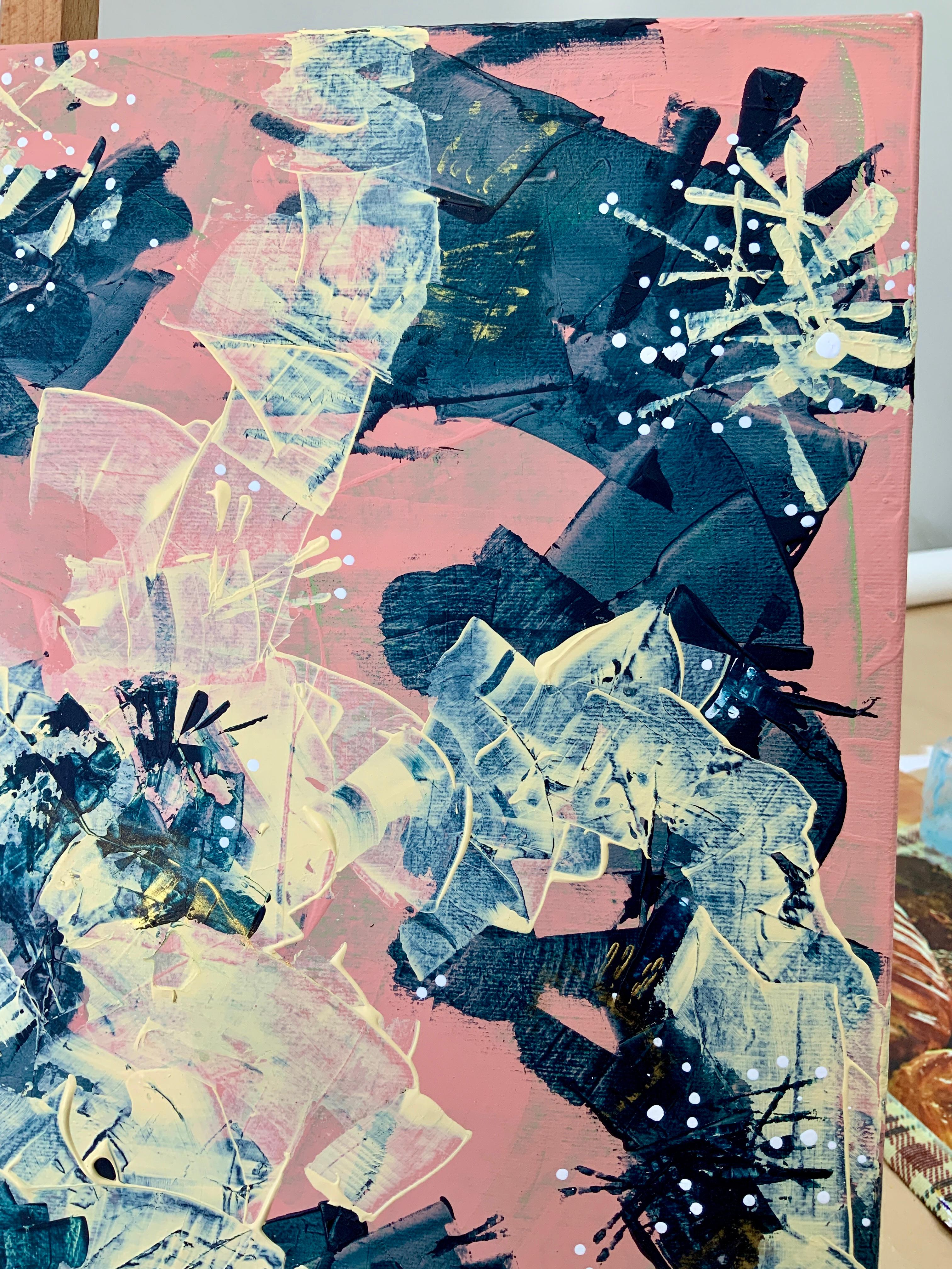 The Rustling of Dollar Bills in the Morning Garden - Abstract Painting by Iryna Rets