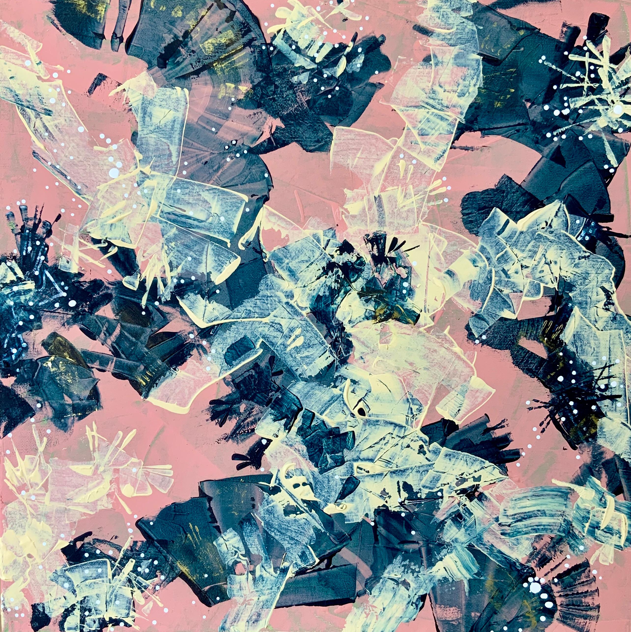Iryna Rets Abstract Painting - The Rustling of Dollar Bills in the Morning Garden
