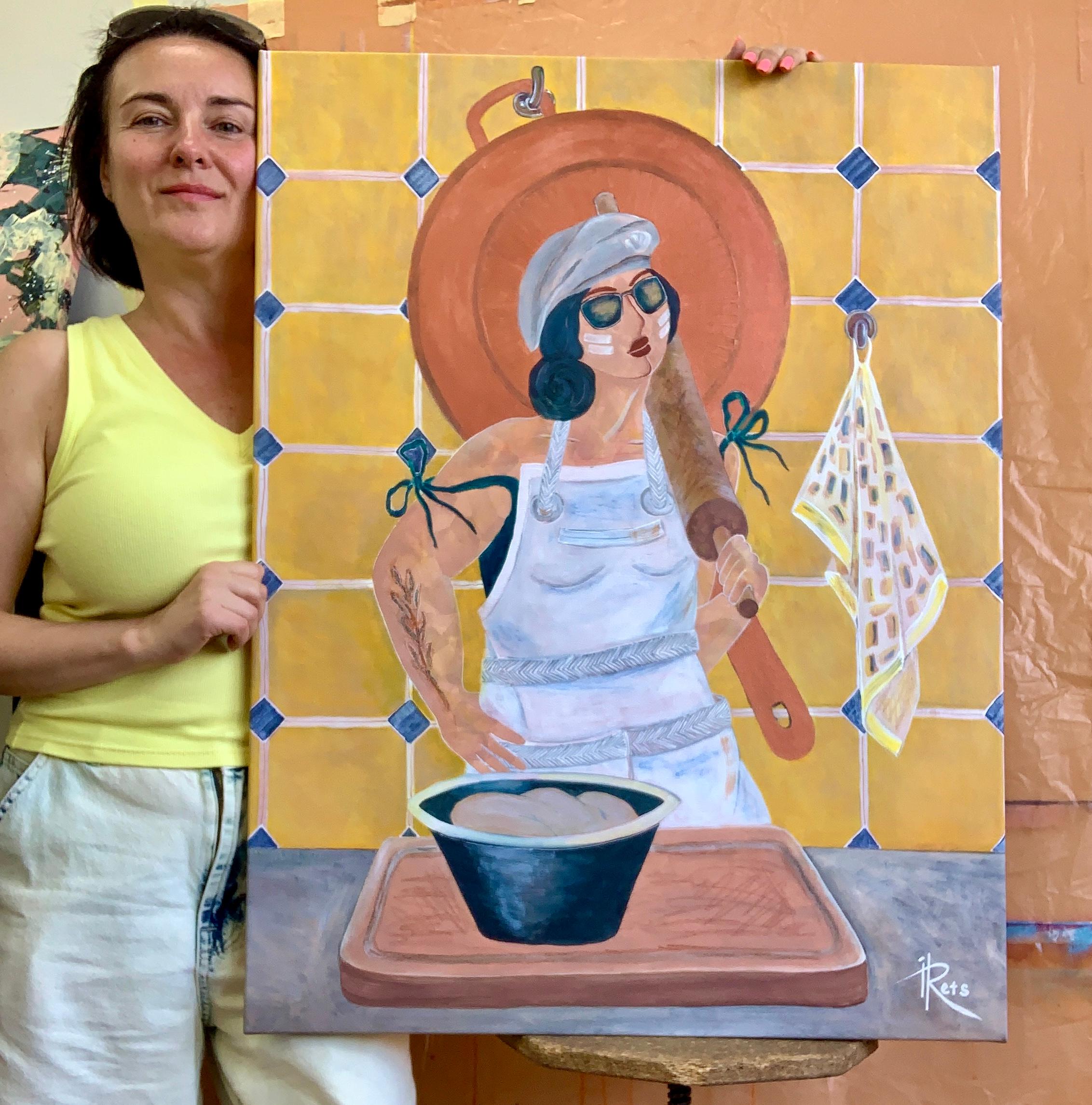 Guerrero de la vida cotidiana - Painting Arte pop de Iryna Rets