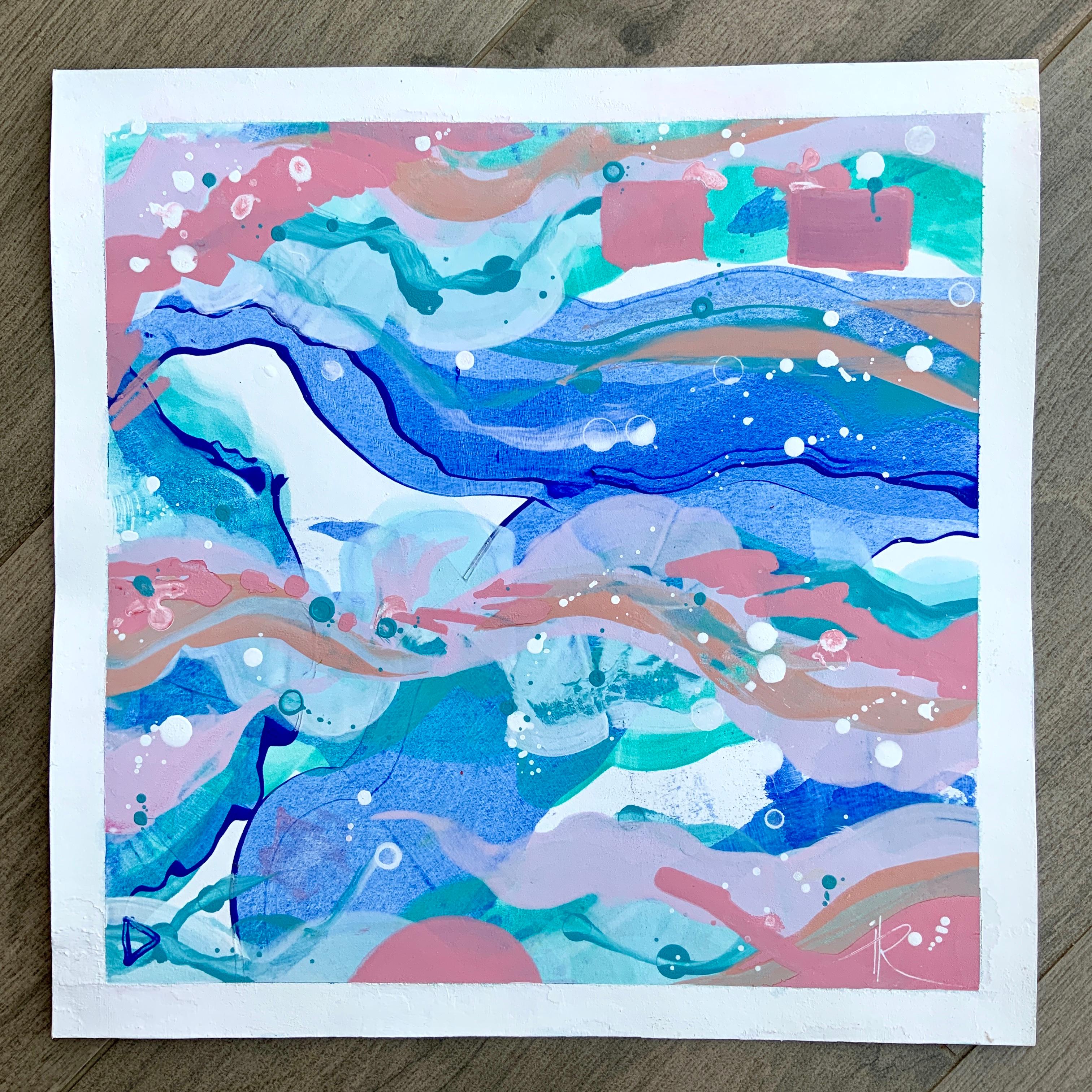 Whisper of the Sea 3 dans le triptyque - Painting de Iryna Rets