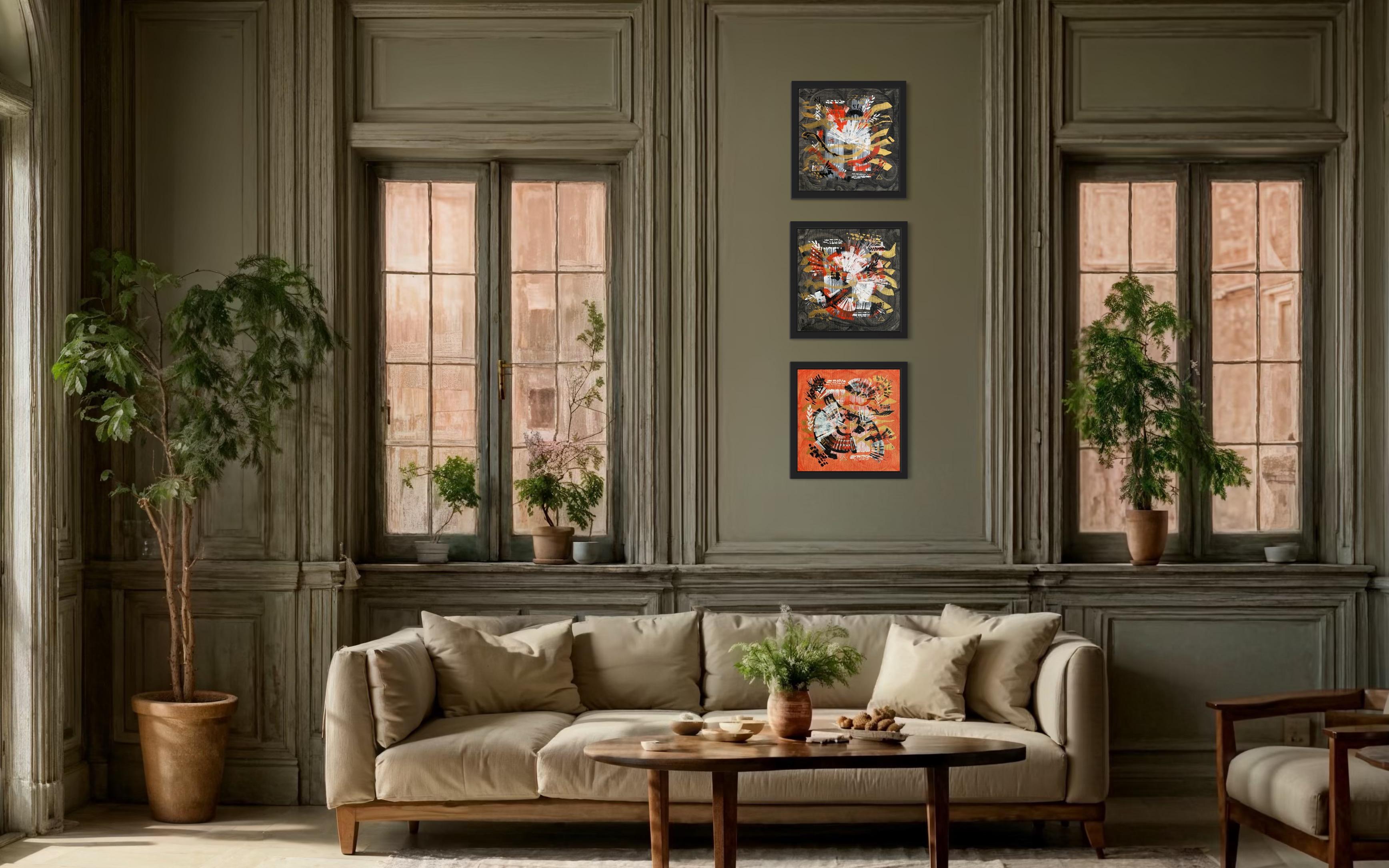 Il quadro è pronto per essere appeso, non ha una cornice decorativa.

Trittico 