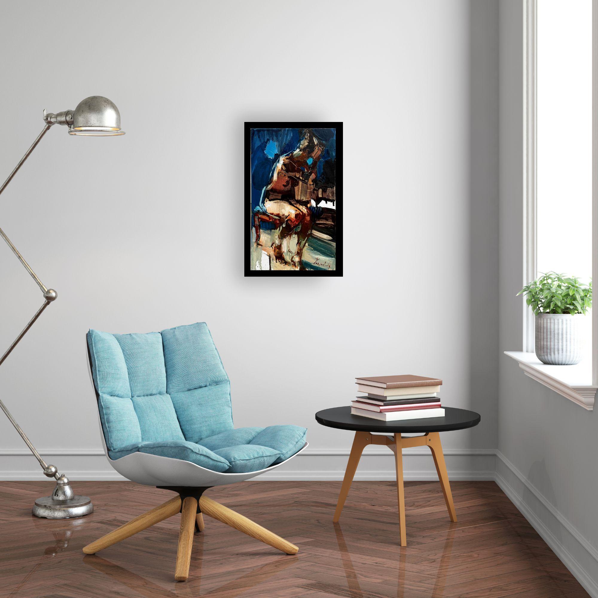 Buongiorno 4-original figurative abstract female form painting-contemporary art - Painting by Iryna Yermolova