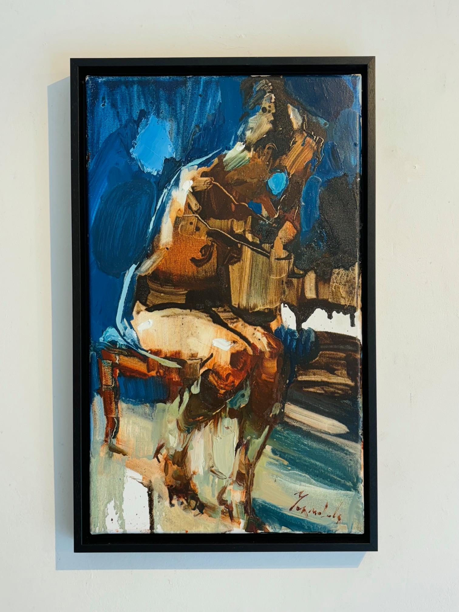 Buongiorno 4-original figurativo abstracto forma femenina pintura-arte contemporáneo - Painting Expresionista de Iryna Yermolova