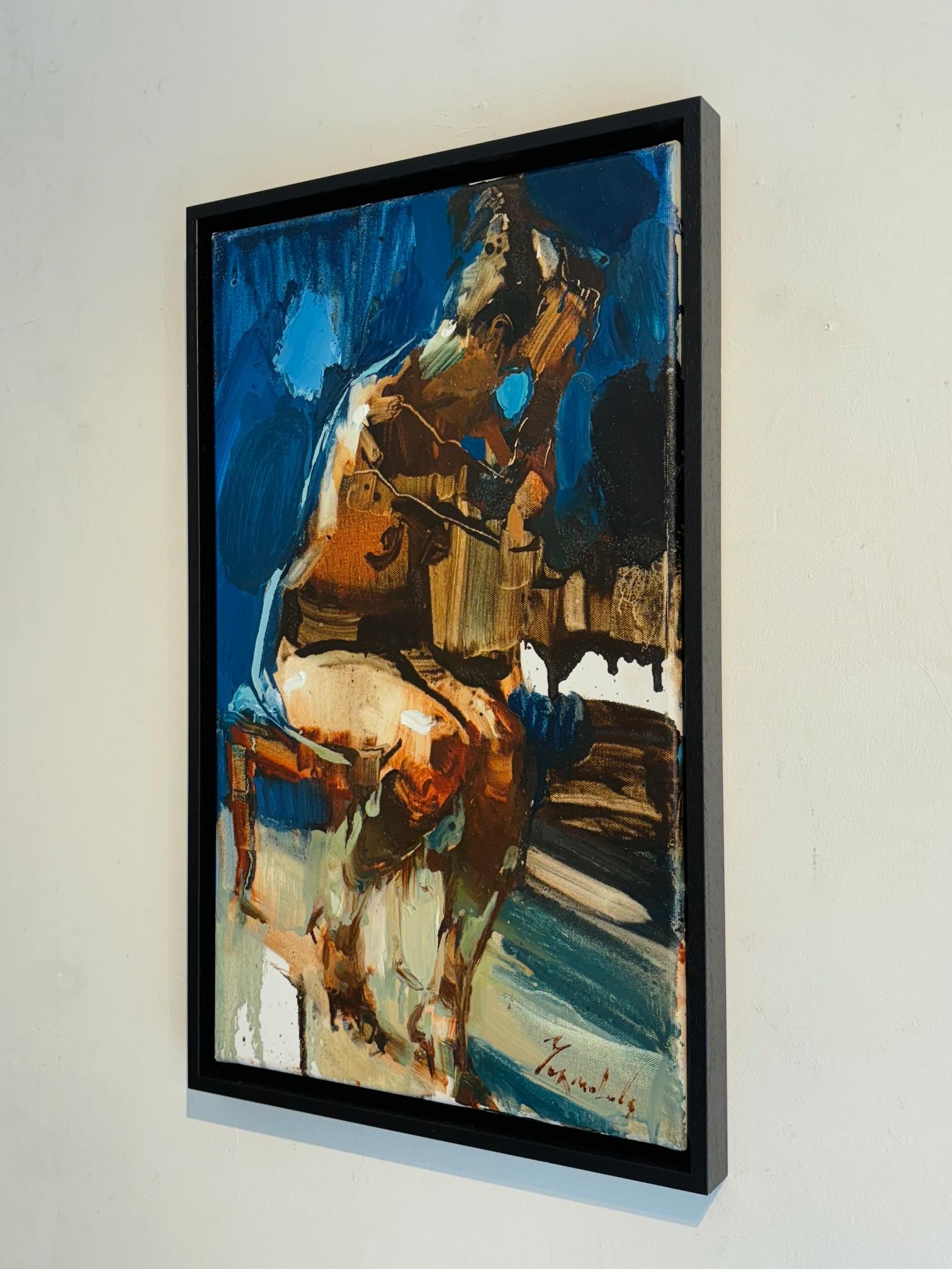 Buongiorno 4-original figurativo abstracto forma femenina pintura-arte contemporáneo - Figurative Painting Negro de Iryna Yermolova