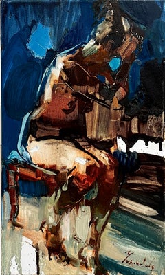 Buongiorno 4-original figurative abstract female form painting-contemporary art