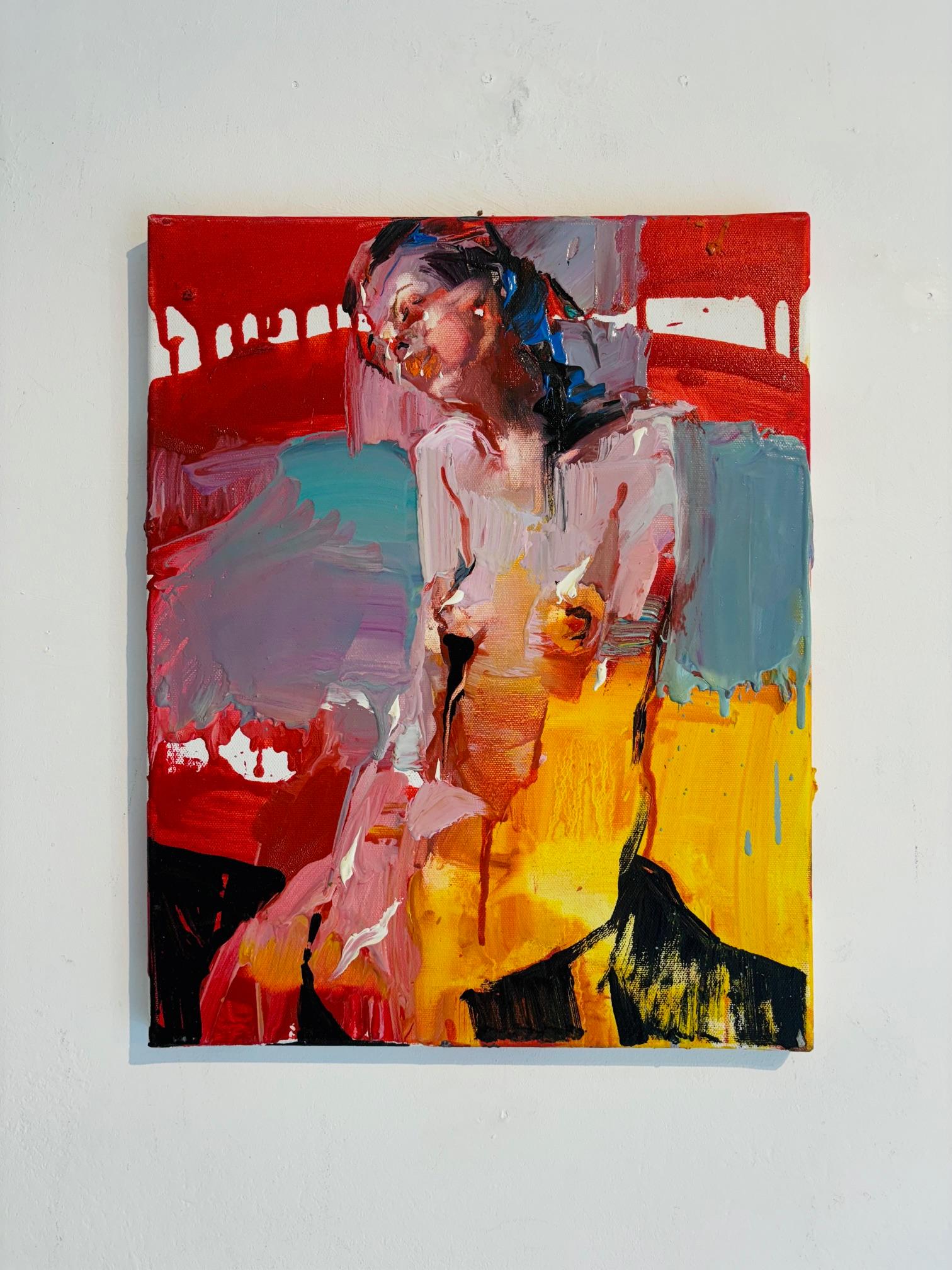 Fiona - pittura astratta originale di forme di donna - arte figurativa contemporanea - Painting Espressionista di Iryna Yermolova