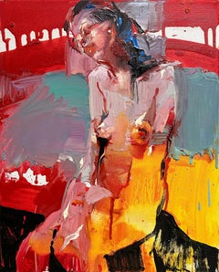 Fiona - pintura original abstracta con forma de mujer - arte figurativo contemporáneo