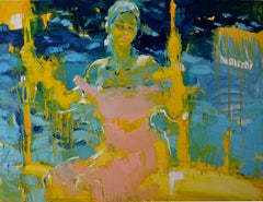 Si seulement je pouvais - peinture abstraite originale de paysage figuratif-contemporain