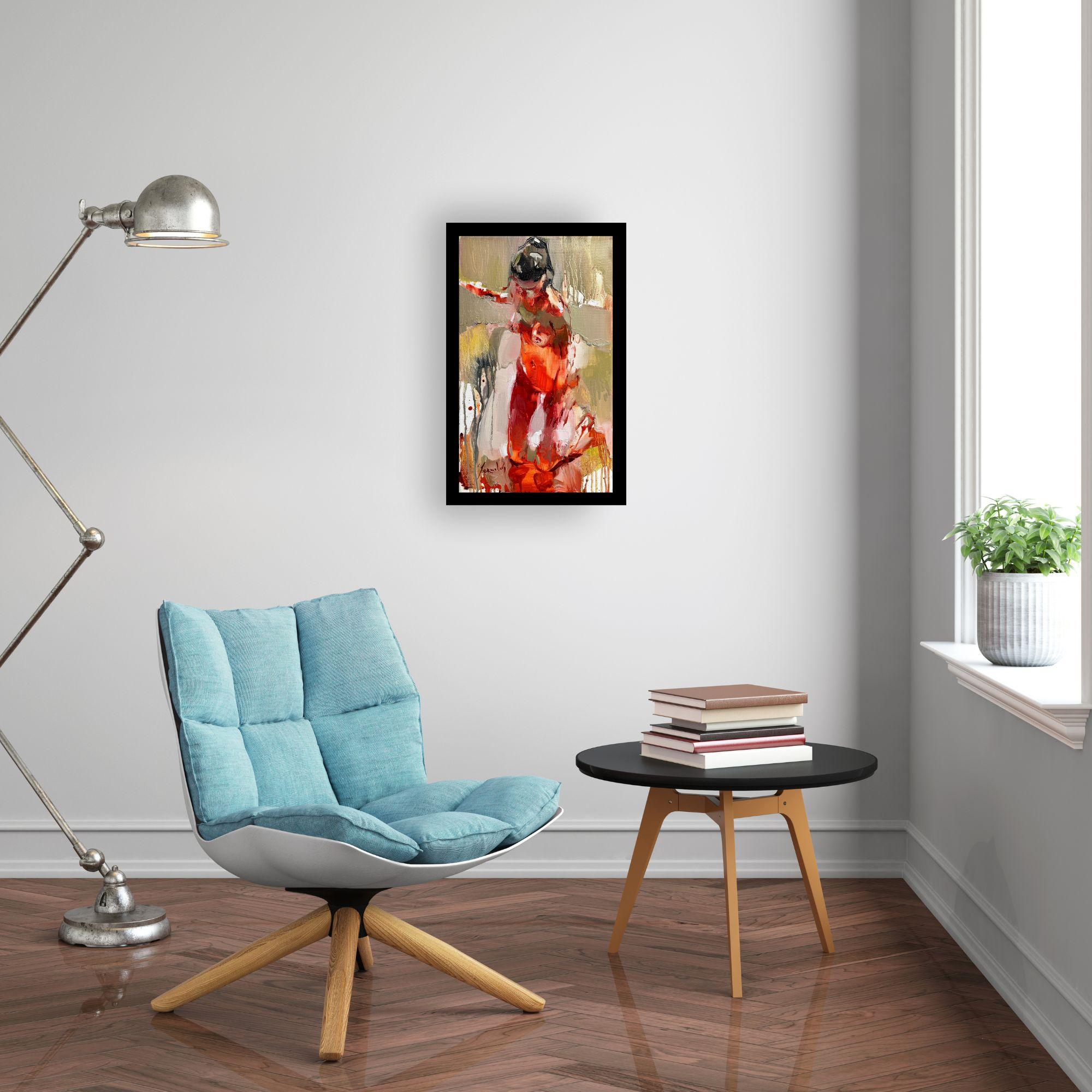 Let It Fail 3 - original abstracted figurative painting - contemporary artwork - Painting by Iryna Yermolova