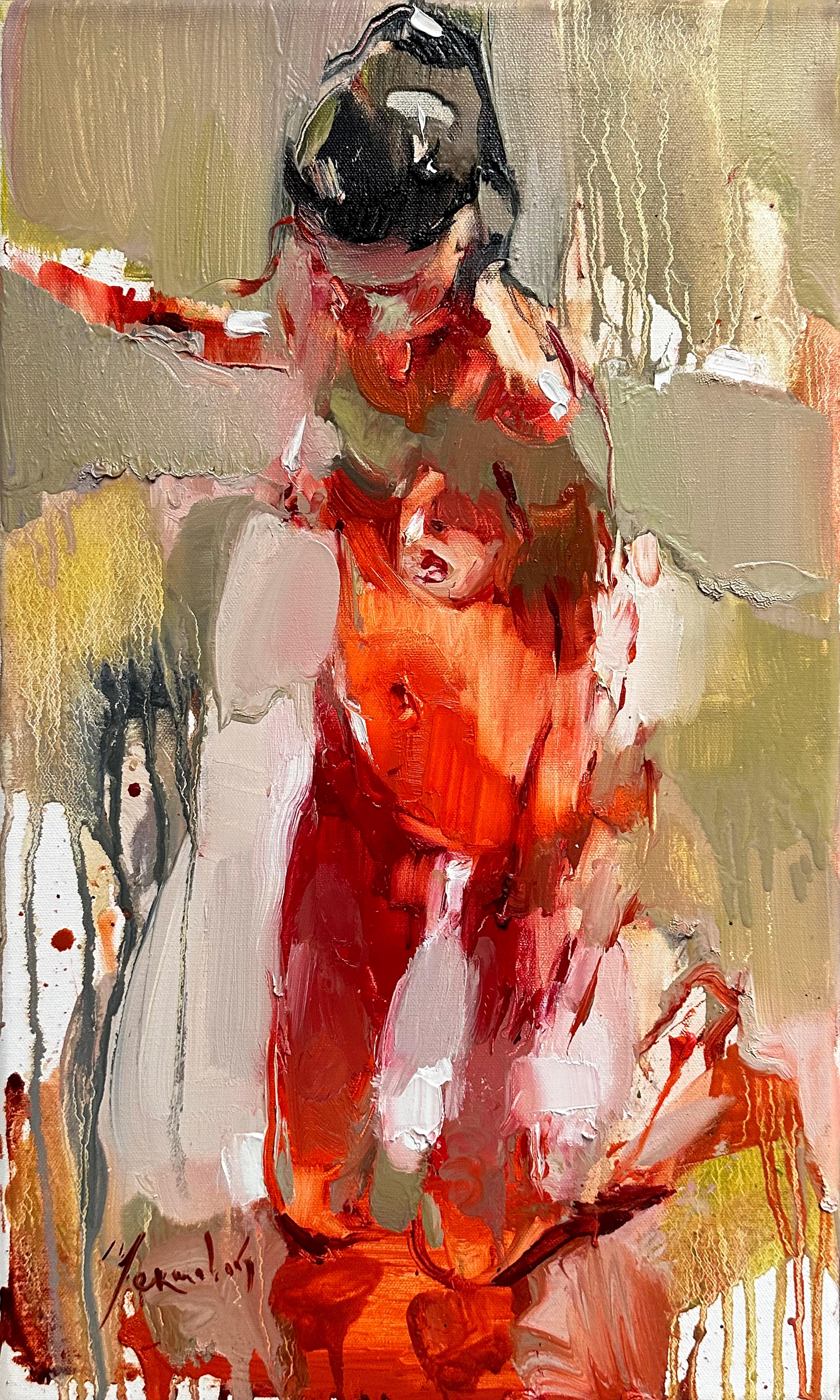 Figurative Painting de Iryna Yermolova - Let It Fail 3 - pintura figurativa abstracta original - obra de arte contemporánea