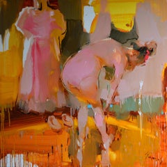 Little Ballerina - original figurative painting expressionist, contemporary oil