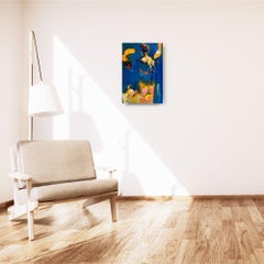 Poolside 4-peinture originale figurative abstraite de forme féminine-art contemporain