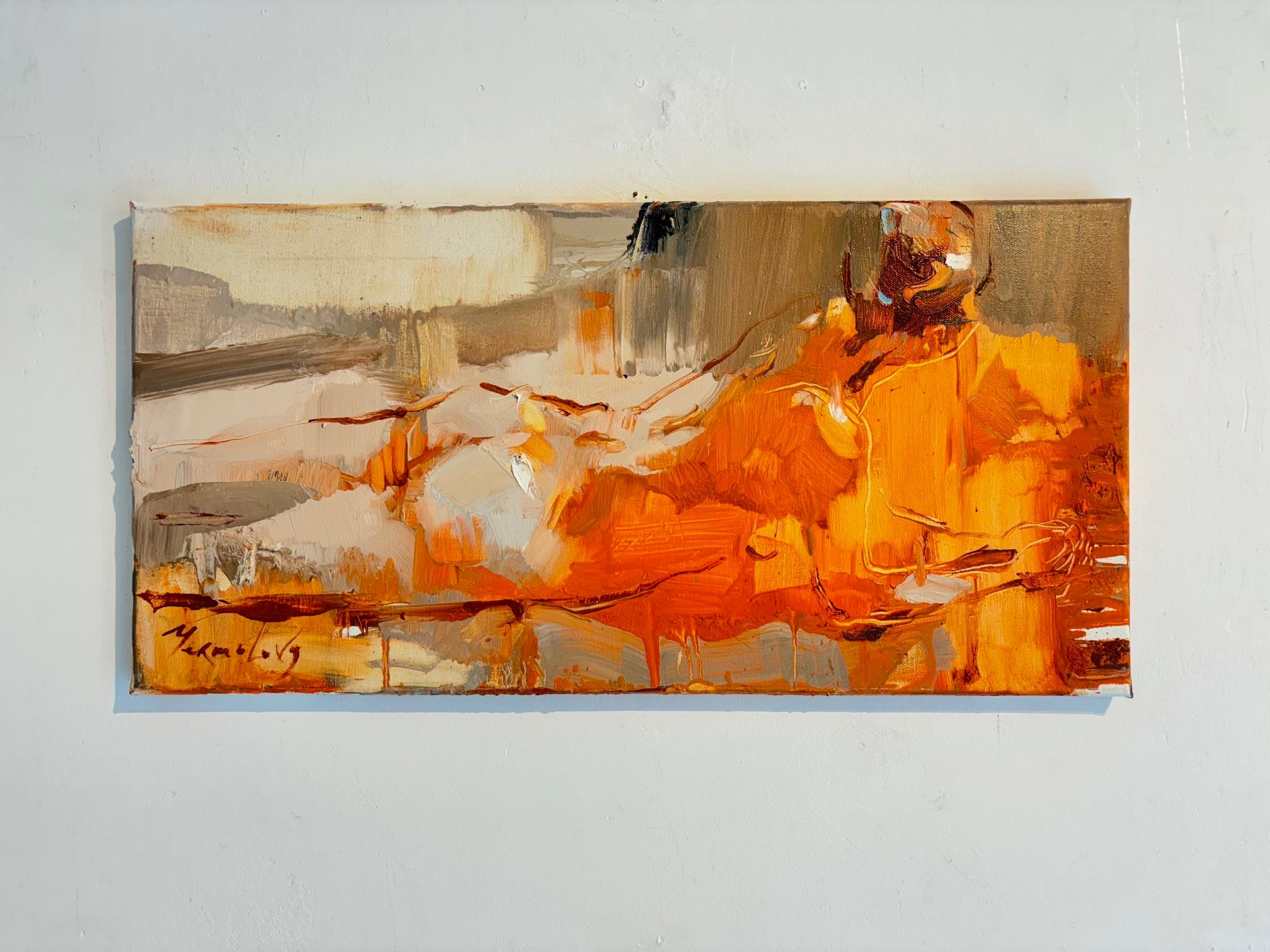 Junto a la piscina 5-original figurativo abstracto forma femenina pintura-arte contemporáneo - Painting Expresionista de Iryna Yermolova