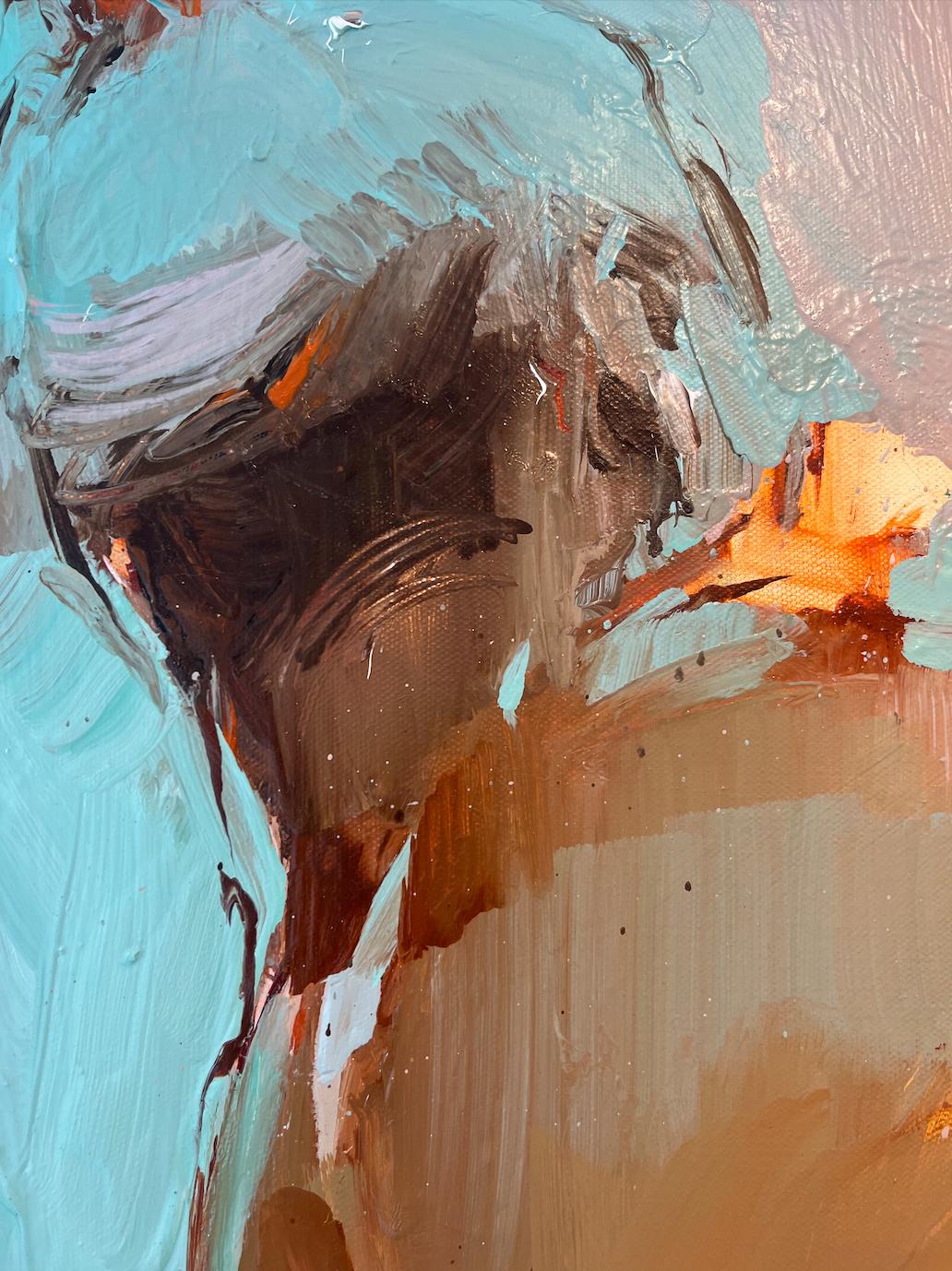 Lectura - pintura original figurativa abstracta de forma femenina - arte contemporáneo - Painting de Iryna Yermolova