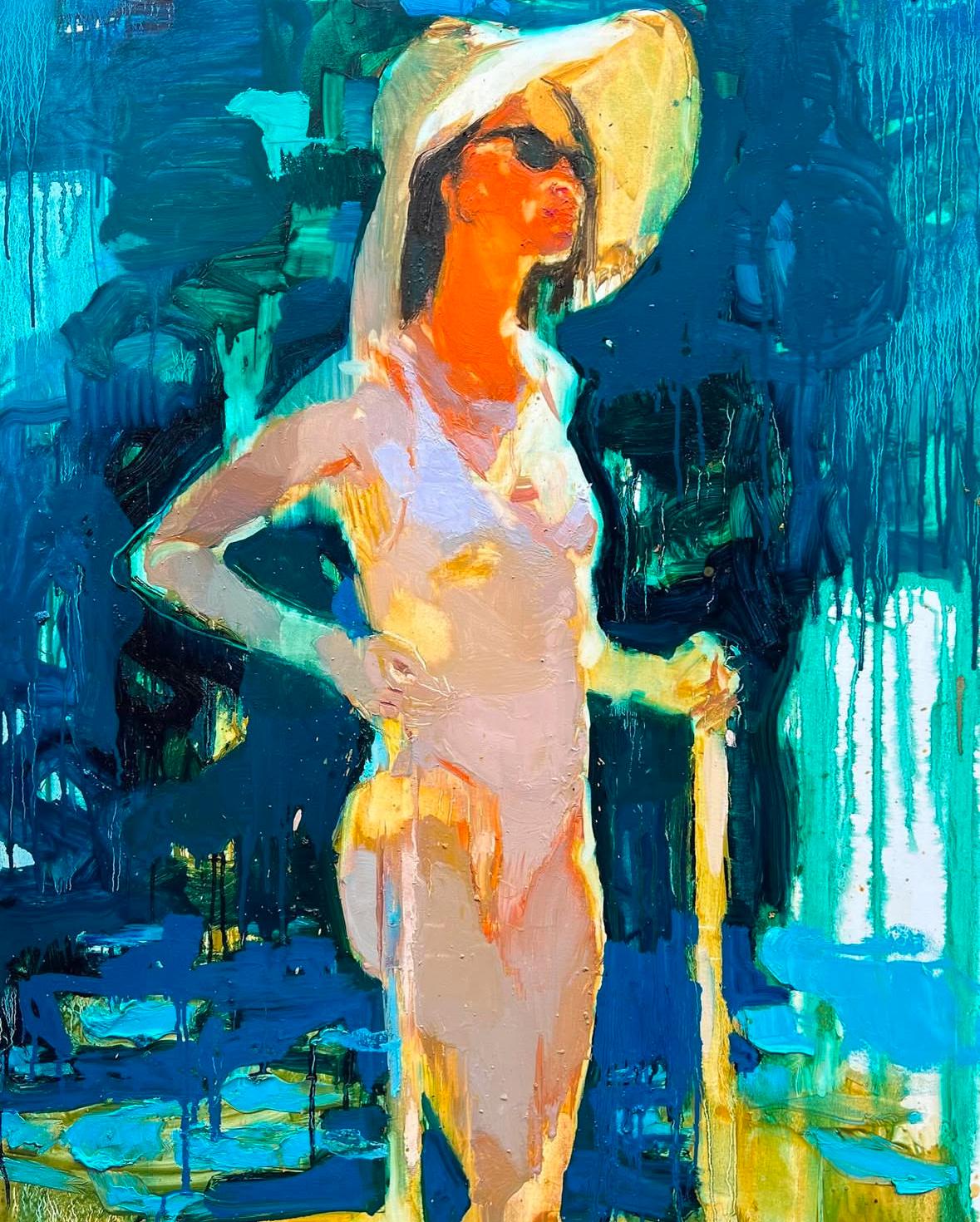 Iryna Yermolova Figurative Painting – St. Tropez - original abstraktes figuratives Ölgemälde - zeitgenössisches Kunstwerk