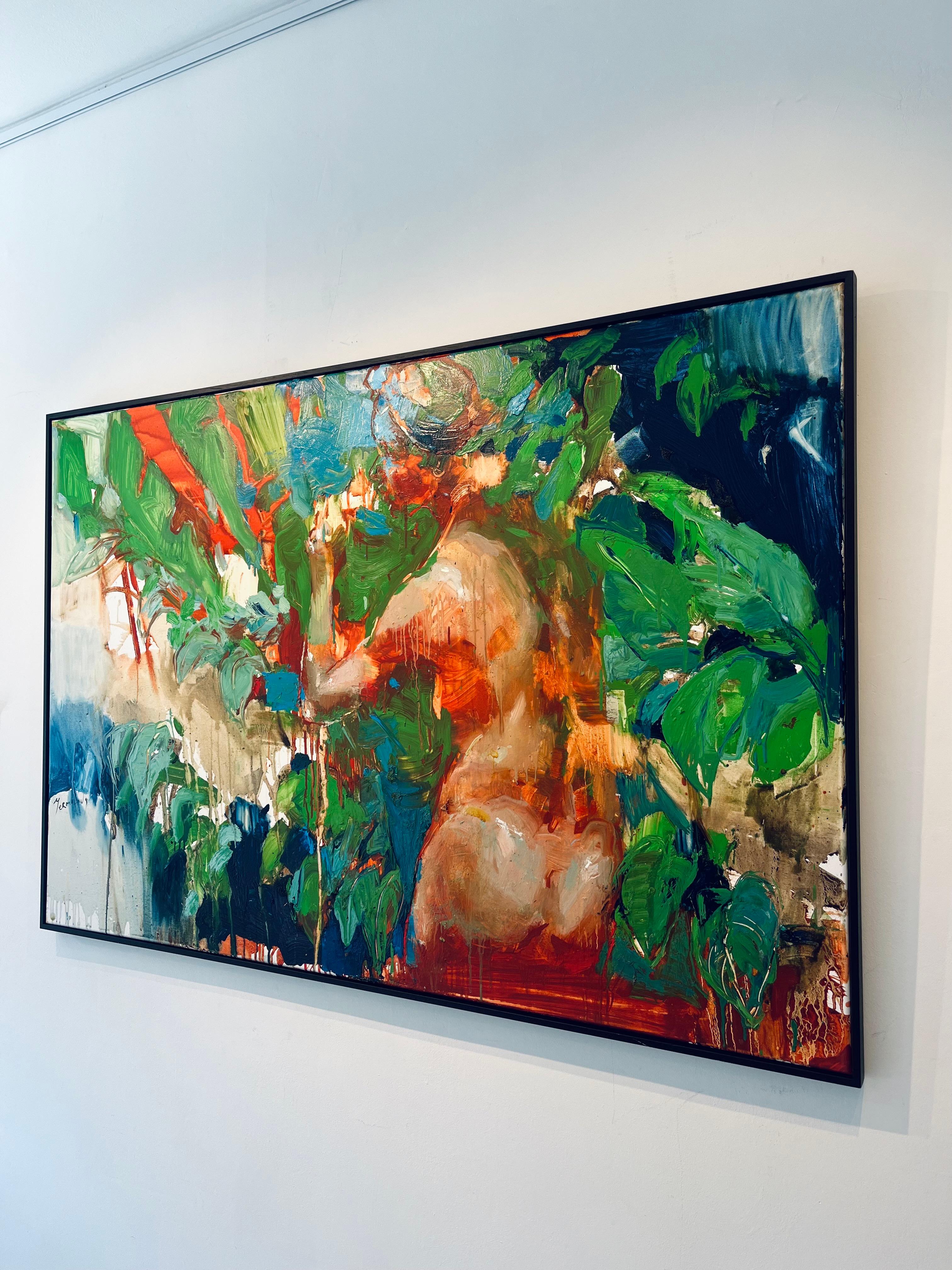 Villa la Piscina Privada-pintura figurativa abstracta original-arte contemporáneo - Painting Expresionista de Iryna Yermolova