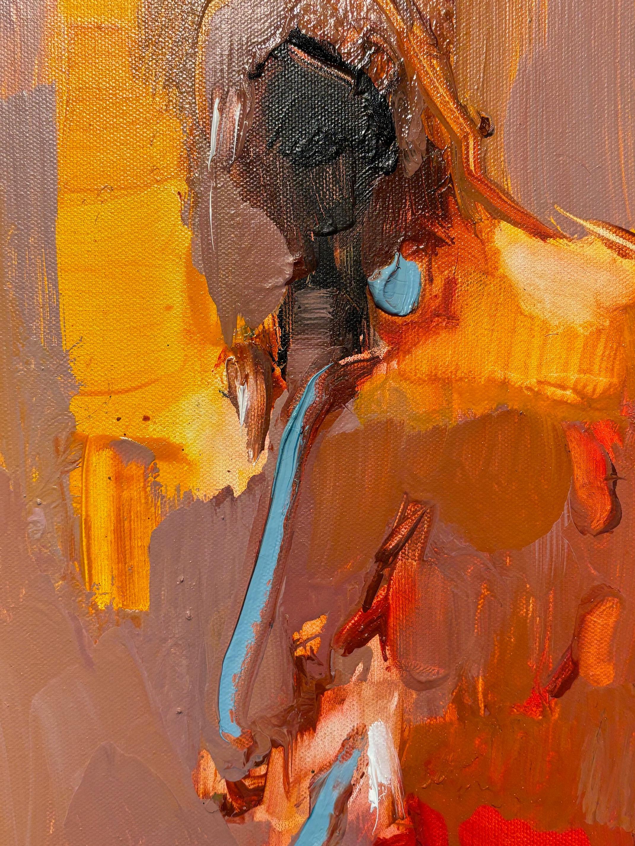 You are Beautiful-original abstract figurative oil painting-contemporary Artwork - Expressionist Painting by Iryna Yermolova