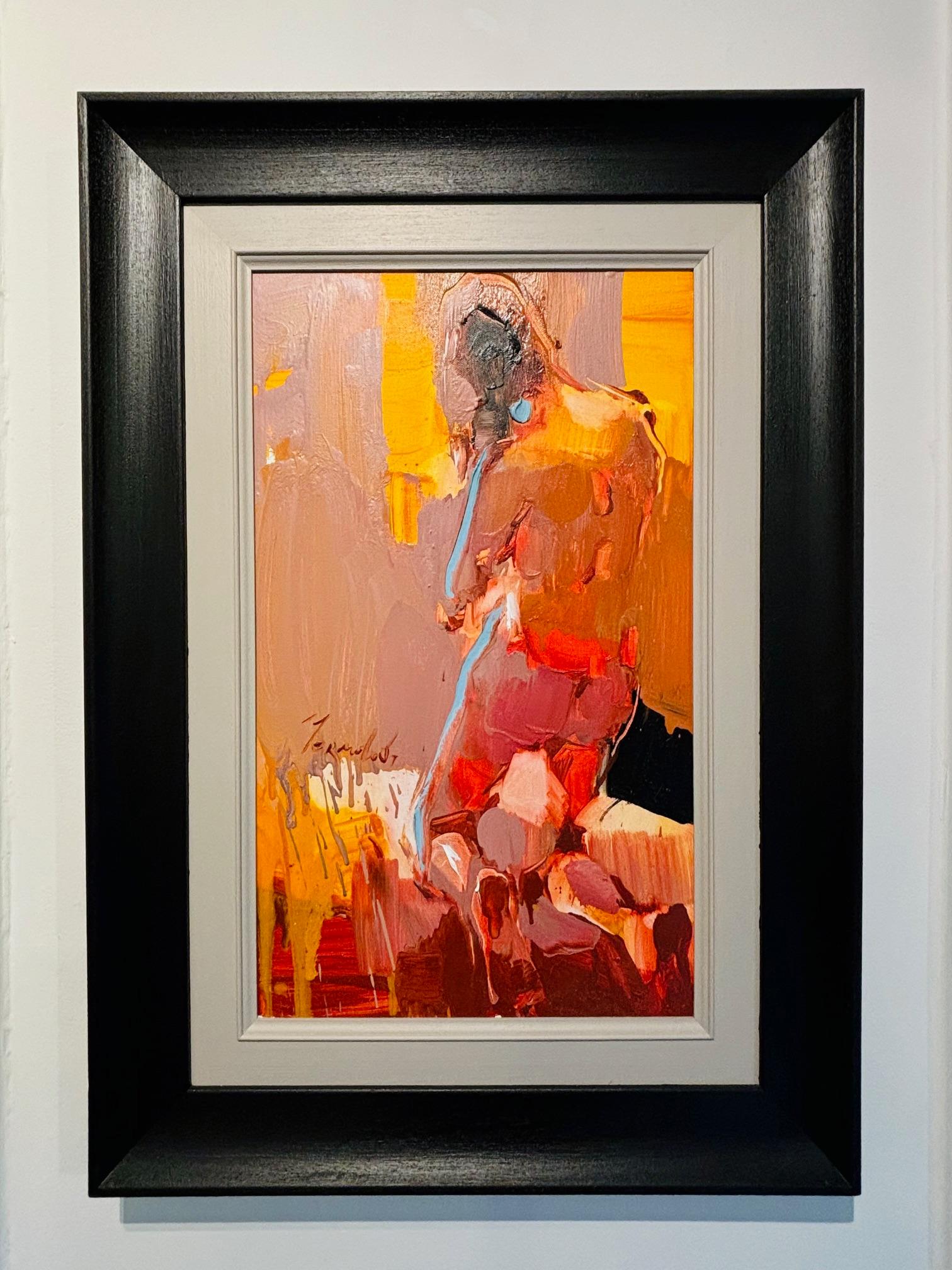 You are Beautiful-original abstract figurative oil painting-contemporary Artwork - Brown Figurative Painting by Iryna Yermolova
