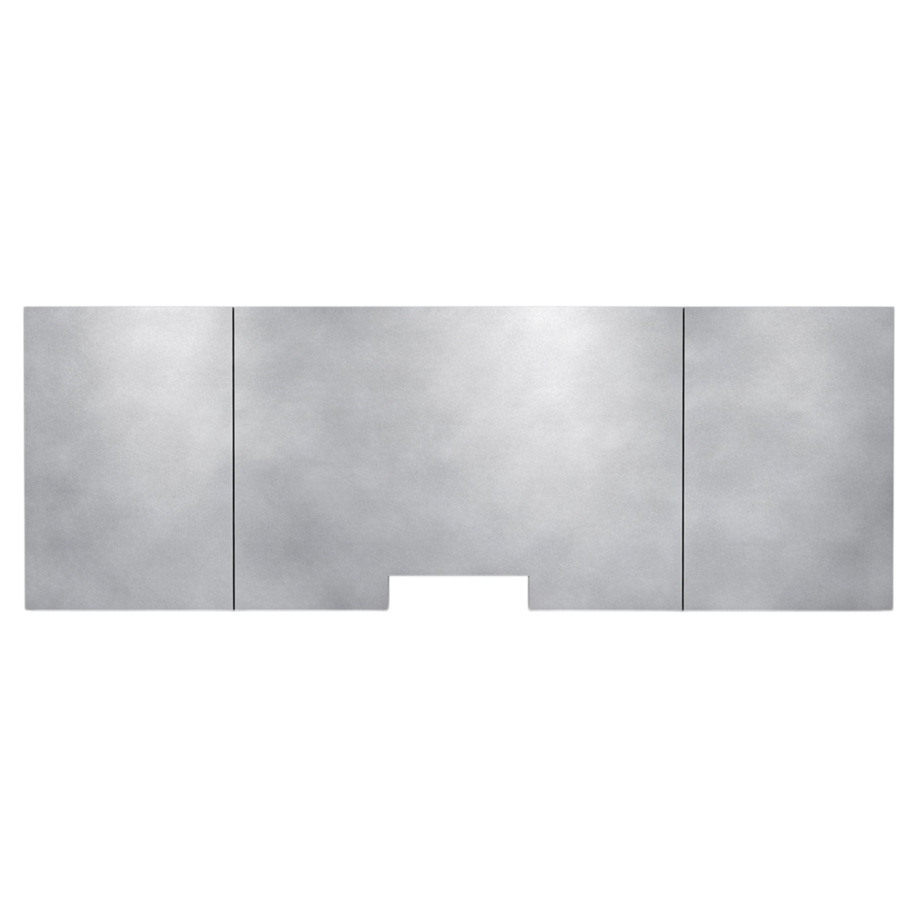 IS Headboard in three parts Waxed and Polished Aluminum Plate by Jonathan Nesci