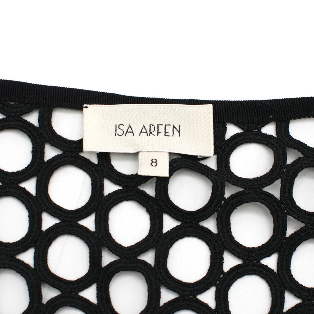 Women's Isa Arfen Black Eyelet Cold-shoulder Long Dress - Size US 4
