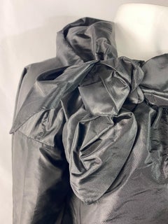 Isa Isa Arfen Schwarzes langärmeliges Seidenblusentop, Größe 8