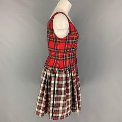 ISA ARFEN A-Linien-Kleid aus Wolle mit Patchwork-Patchwork in A-Linie, Größe 10