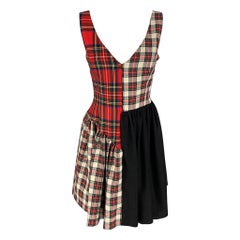 ISA ARFEN Size 10 Multi-Color Wool Patchwork A-Line Dress