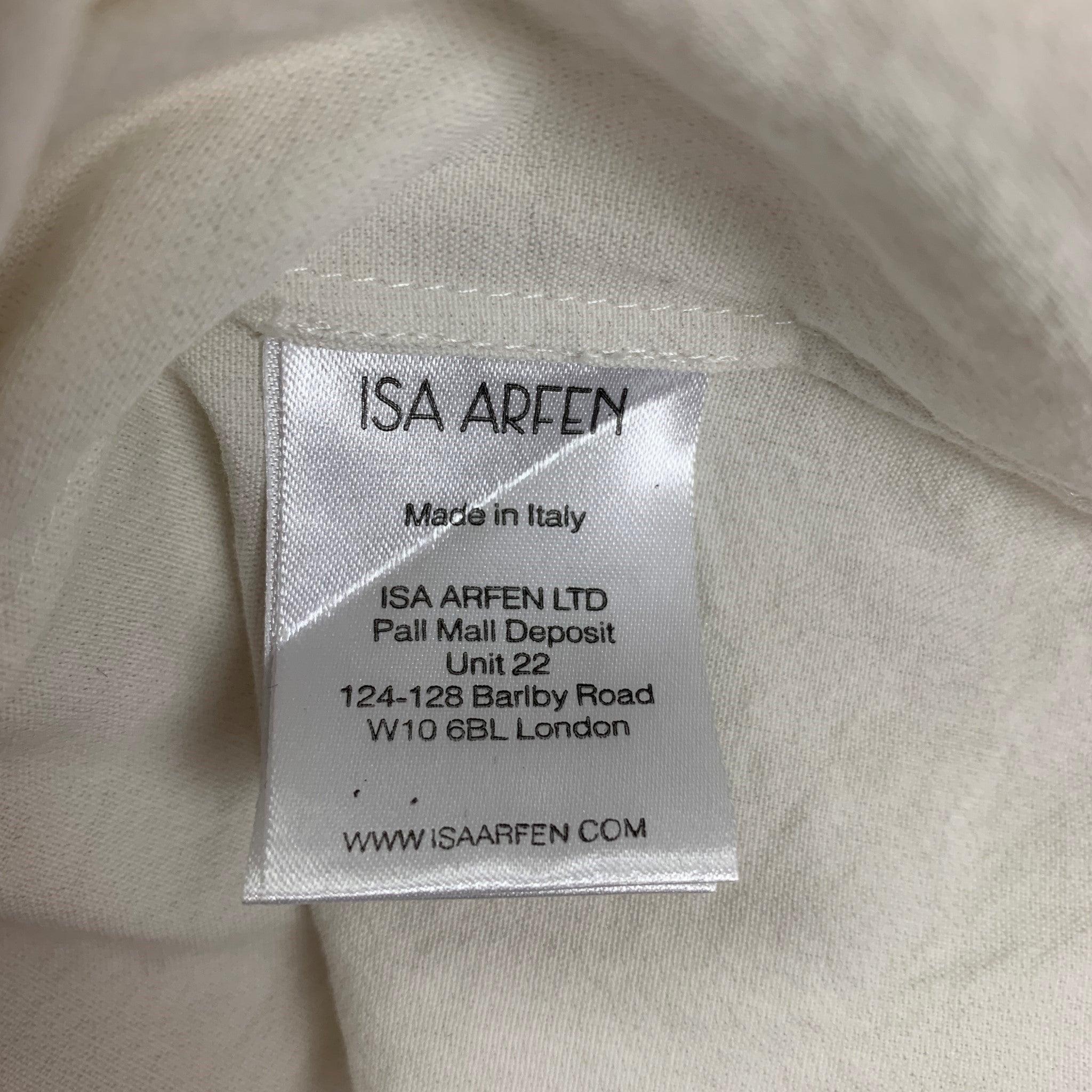 Women's ISA ARFEN Size 6 Cream Cotton Blend Wrinkled A-Line Blouse For Sale