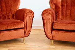 ISA Bergamo: A Pair of Mid-Century Armchairs restaured with Rubelli velvet