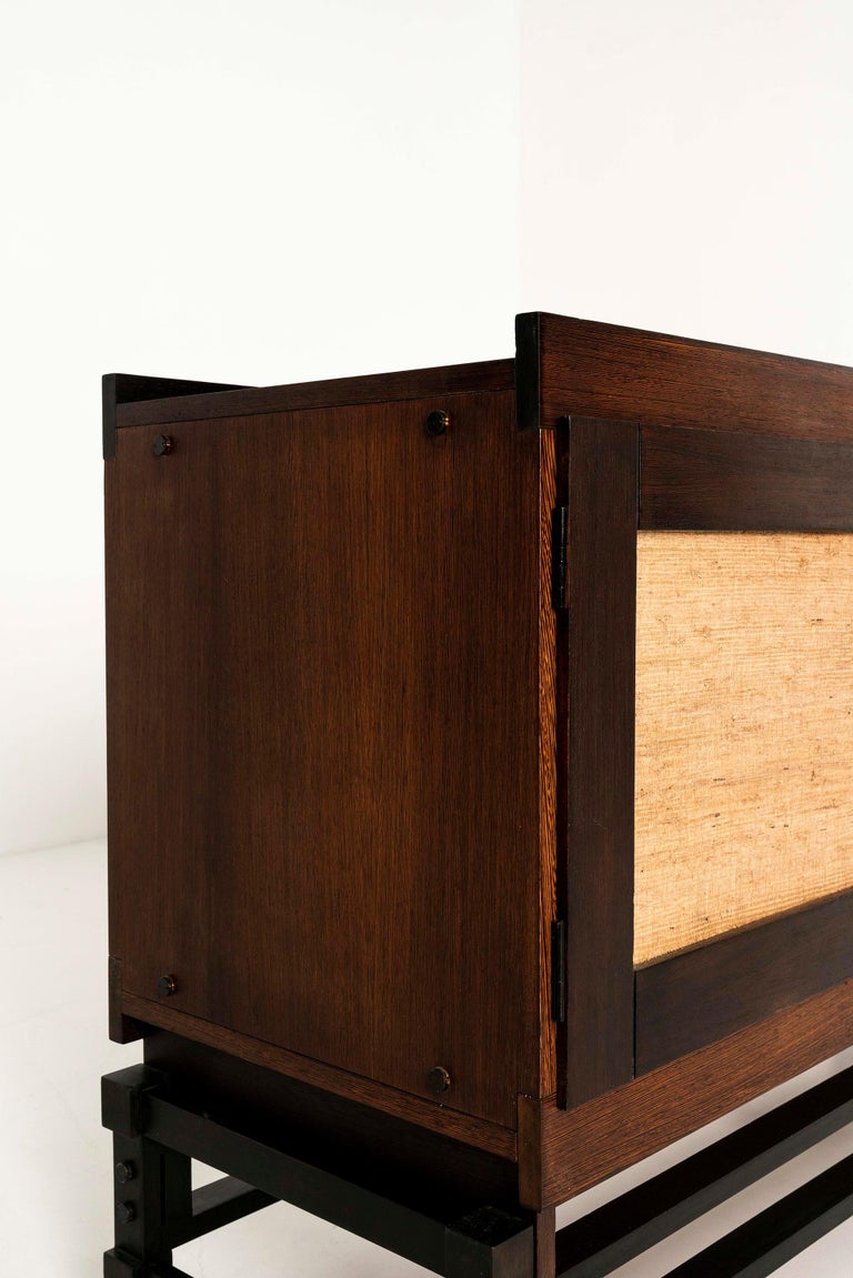 Mid-20th Century ISA Bergamo Chest of Drawers in Stained Oak by Leonardo Fiori, 1950s For Sale